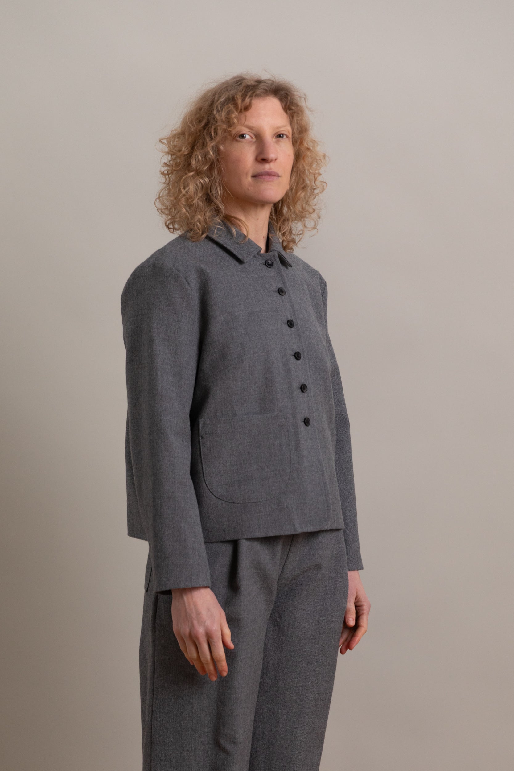 LILLIE JACKET IN LIGHT GREY BRITISH WOOL