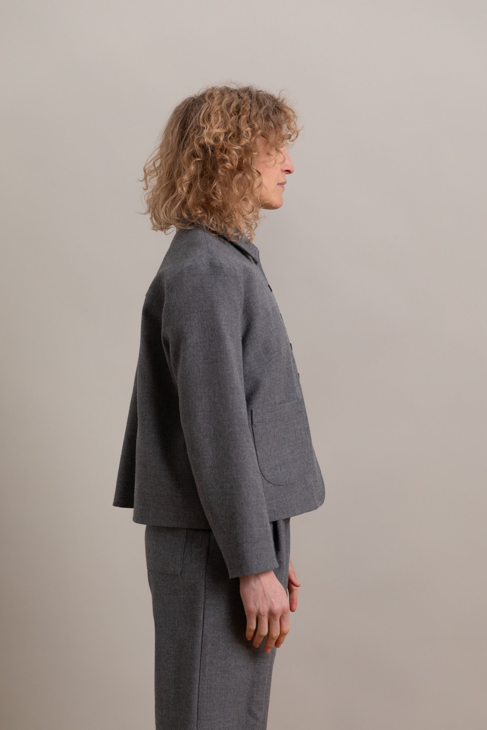 LILLIE JACKET IN LIGHT GREY BRITISH WOOL