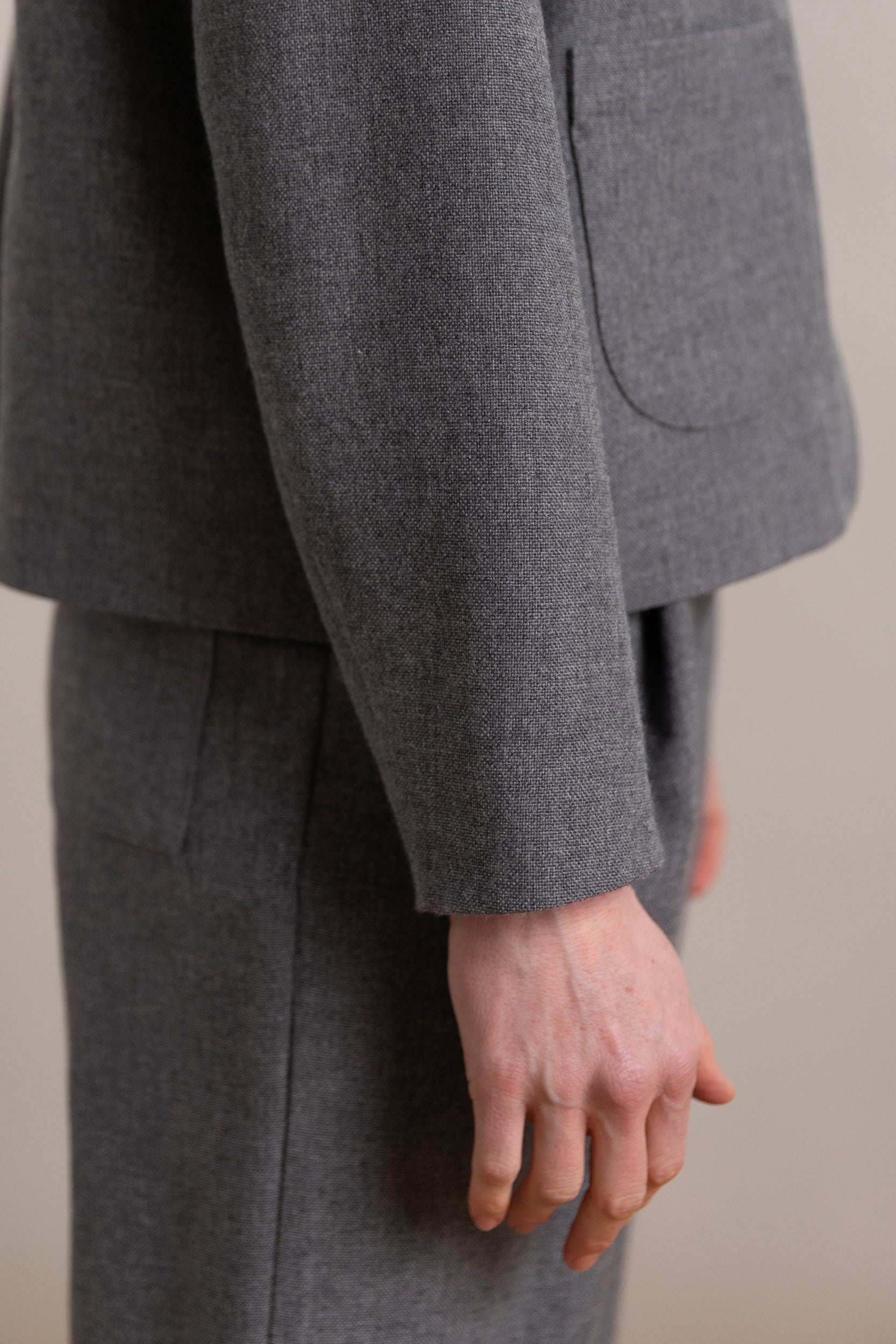 LILLIE JACKET IN LIGHT GREY BRITISH WOOL