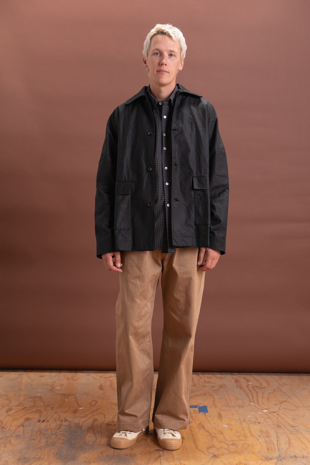 AMIS MAC IN BLACK OILSKIN COTTON