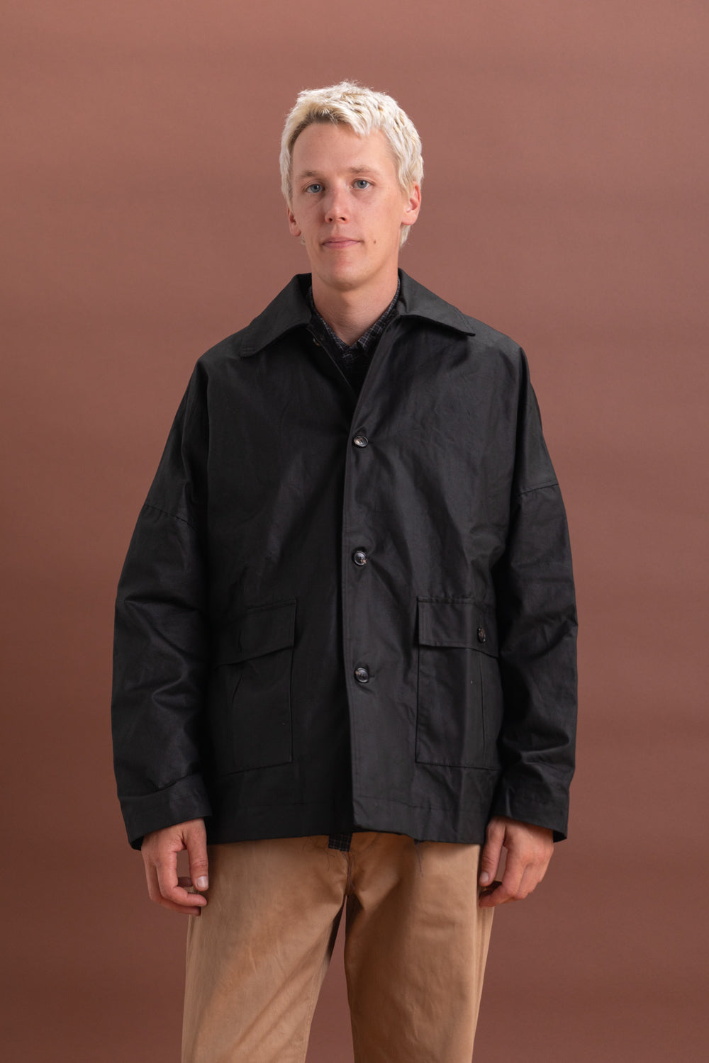 AMIS MAC IN BLACK OILSKIN COTTON