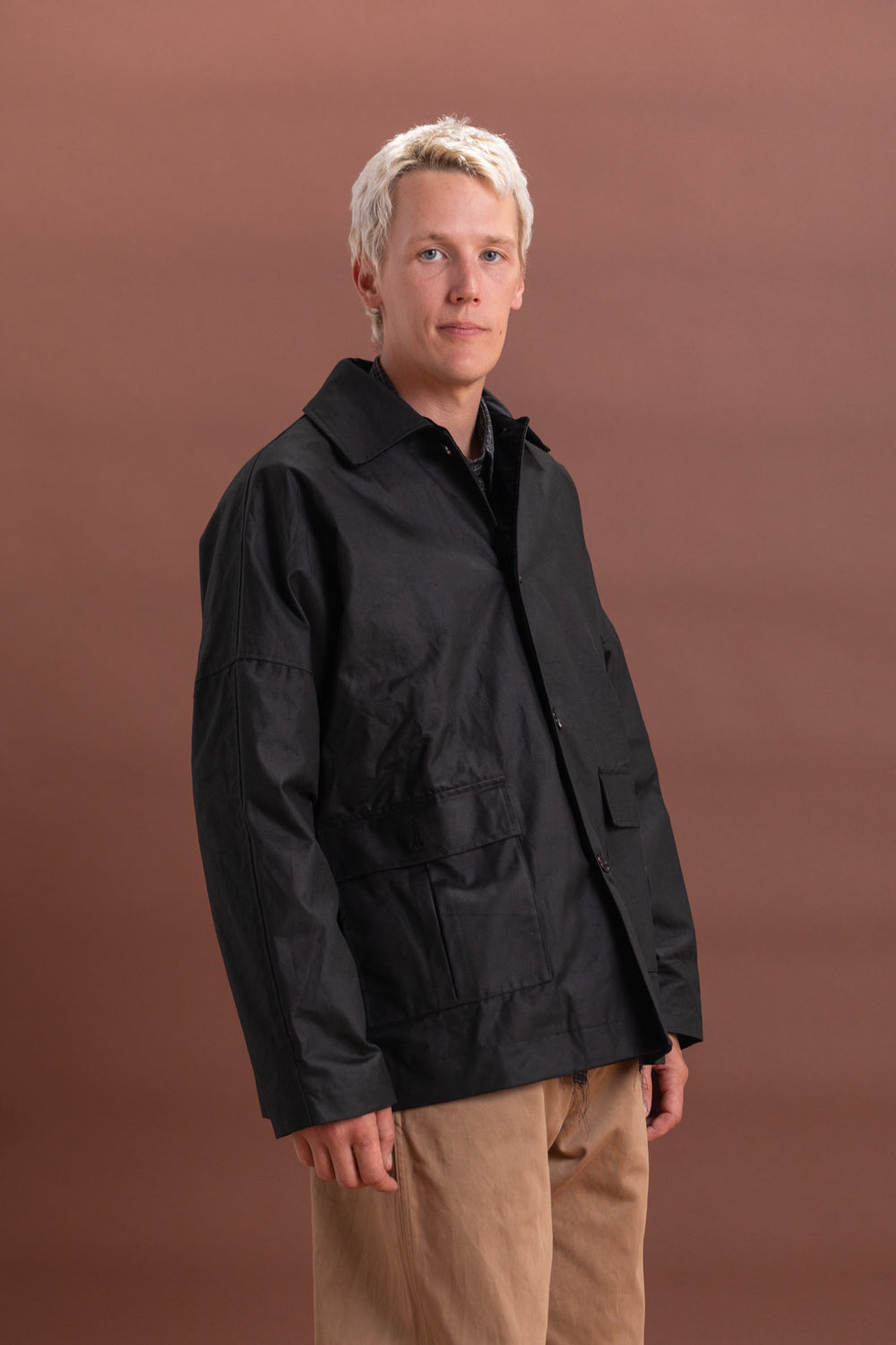 AMIS MAC IN BLACK OILSKIN COTTON