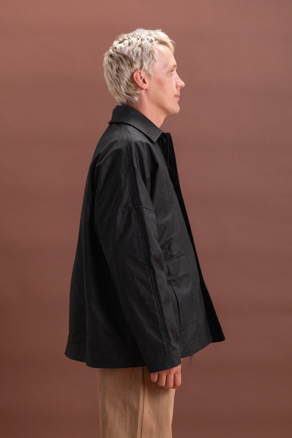 AMIS MAC IN BLACK OILSKIN COTTON