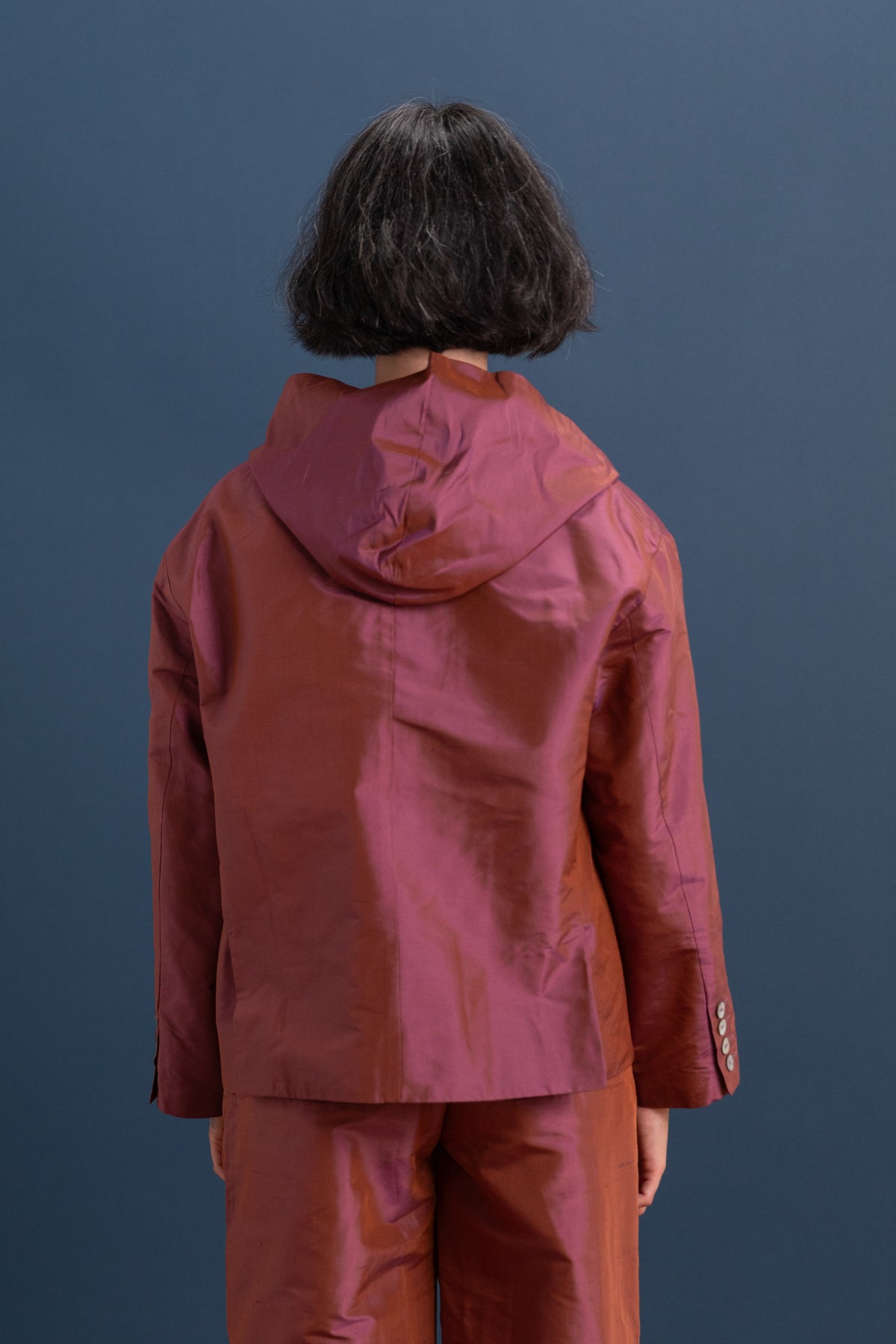 REEVA JACKET IN JAM SILK DUPION