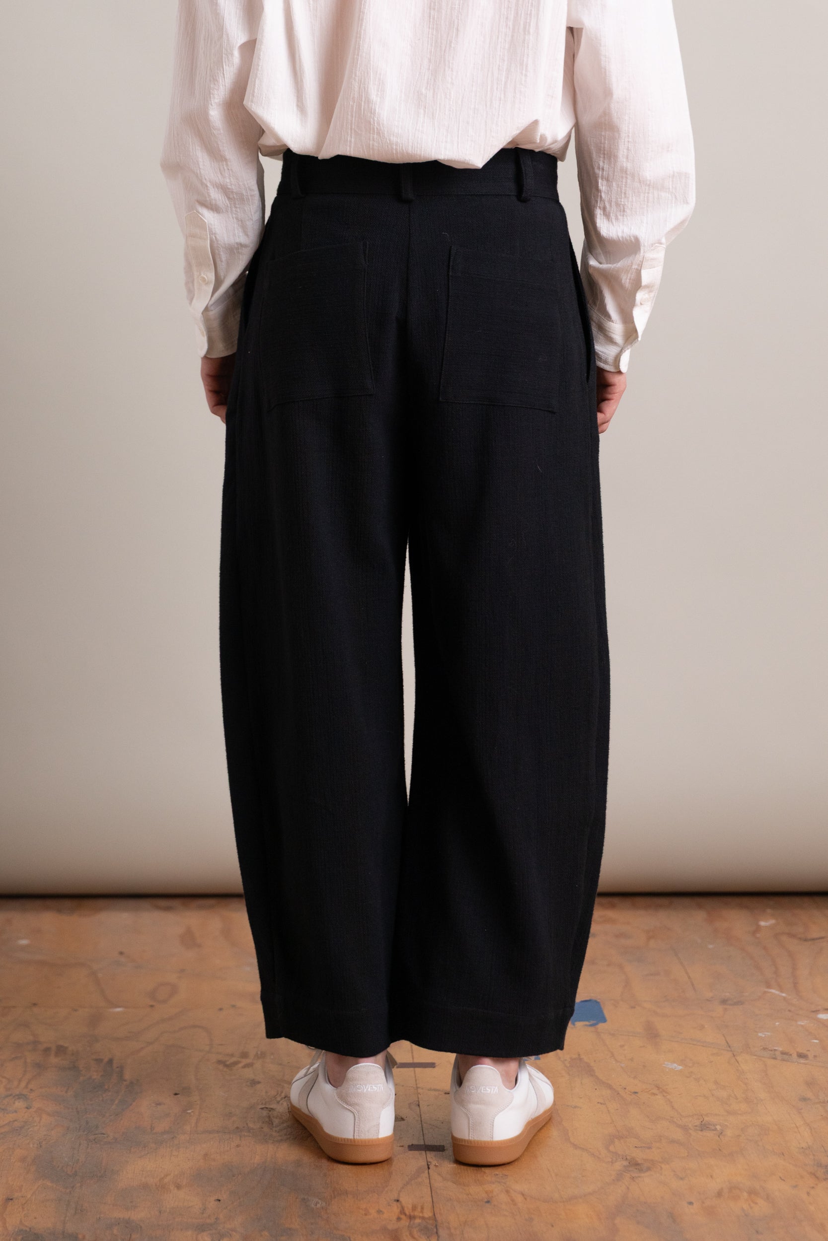 ROBBY TROUSER IN BLACK JAPANESE STITCH COTTON