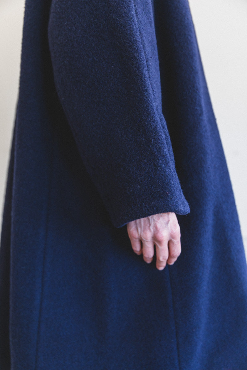 ROO COAT IN NAVY BOILED WOOL — Shop Boswell