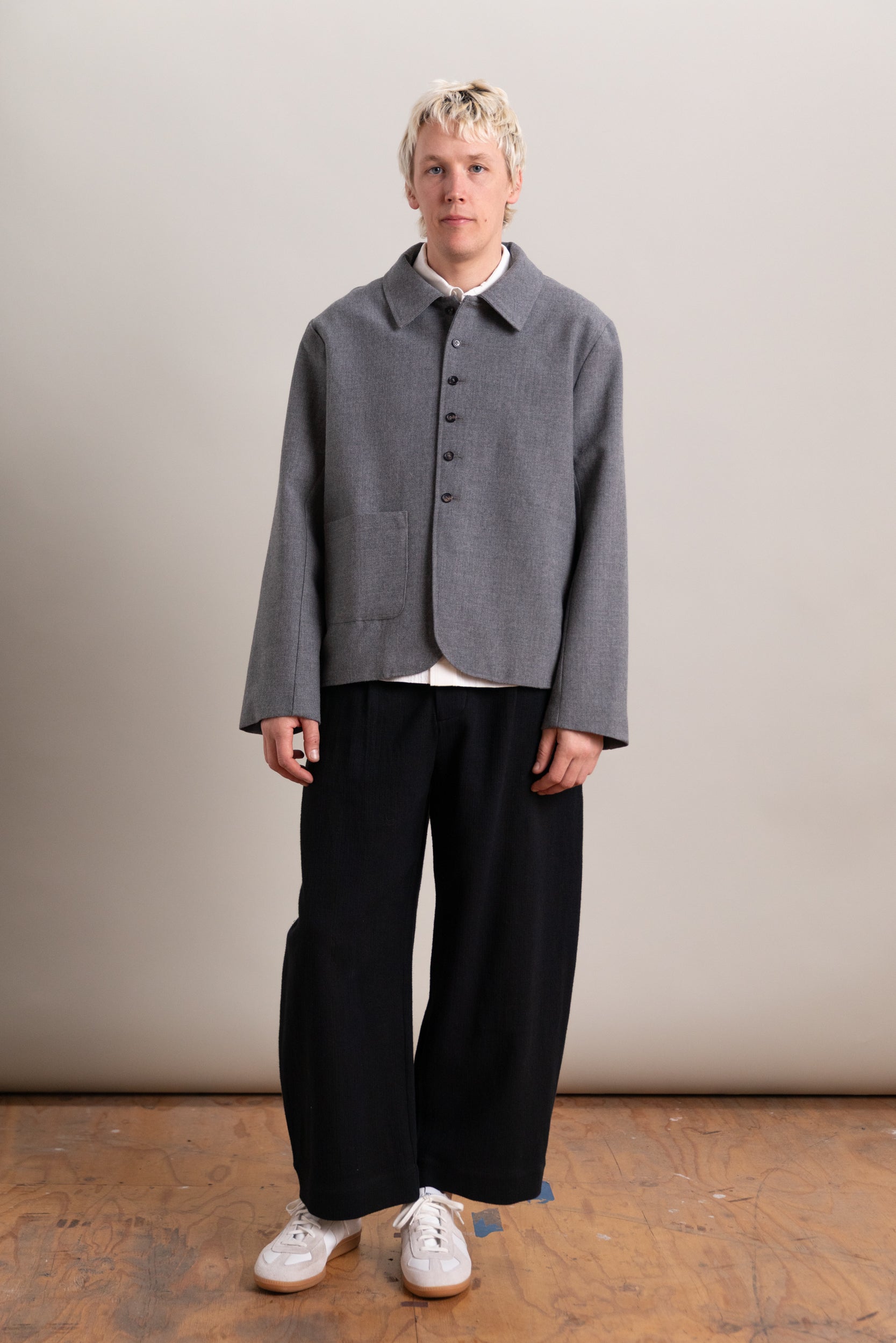 SANDY JACKET IN GREY BRITISH WOOL