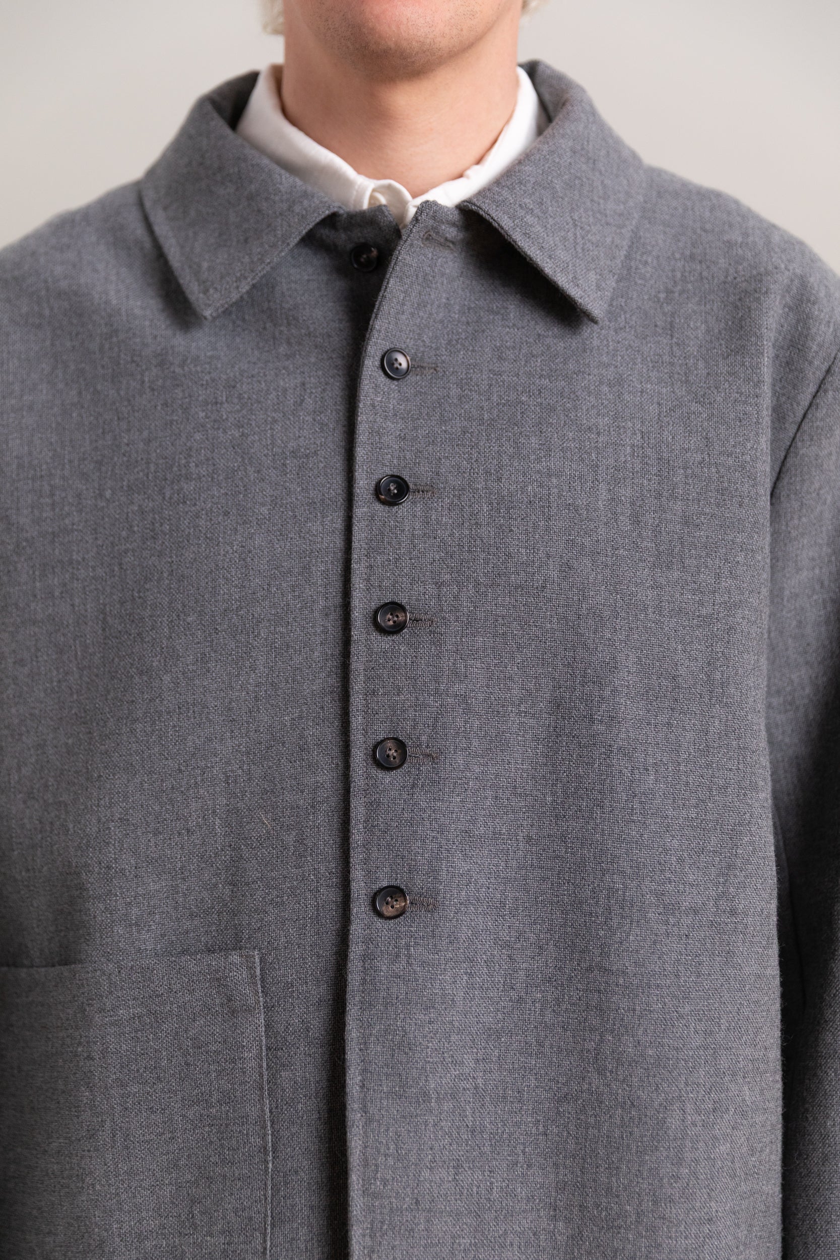 SANDY JACKET IN GREY BRITISH WOOL