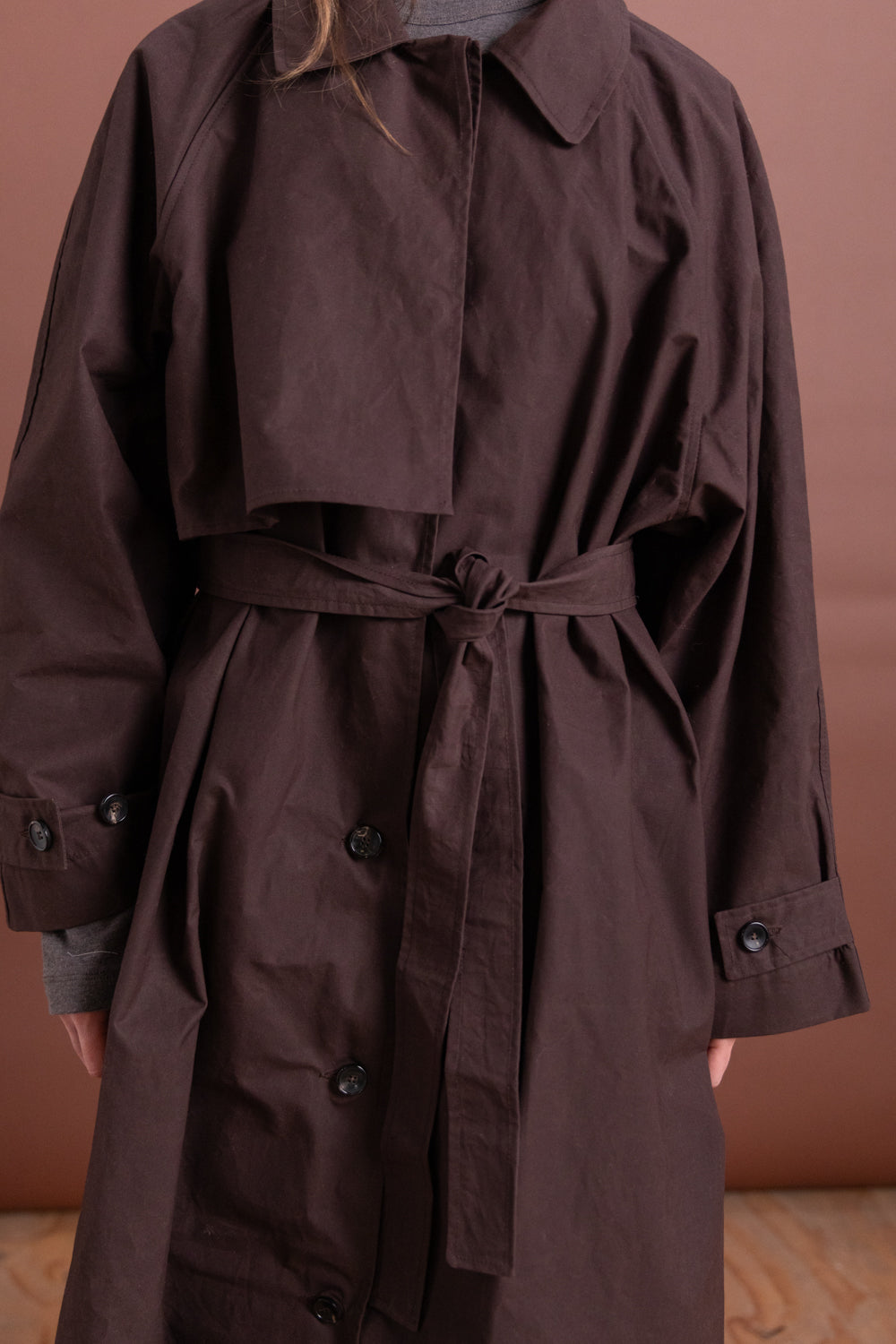 WICKHAM MAC IN DARK MULBERRY BRITISH DRY OILSKIN