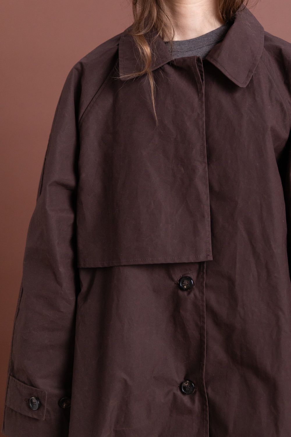 WICKHAM MAC IN DARK MULBERRY BRITISH DRY OILSKIN