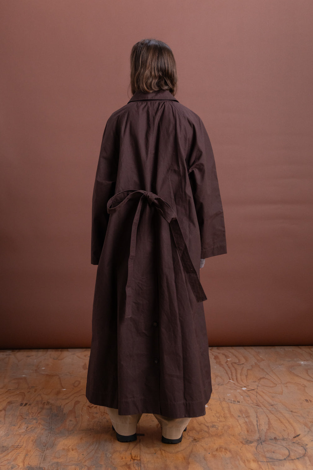 WICKHAM MAC IN DARK MULBERRY BRITISH DRY OILSKIN