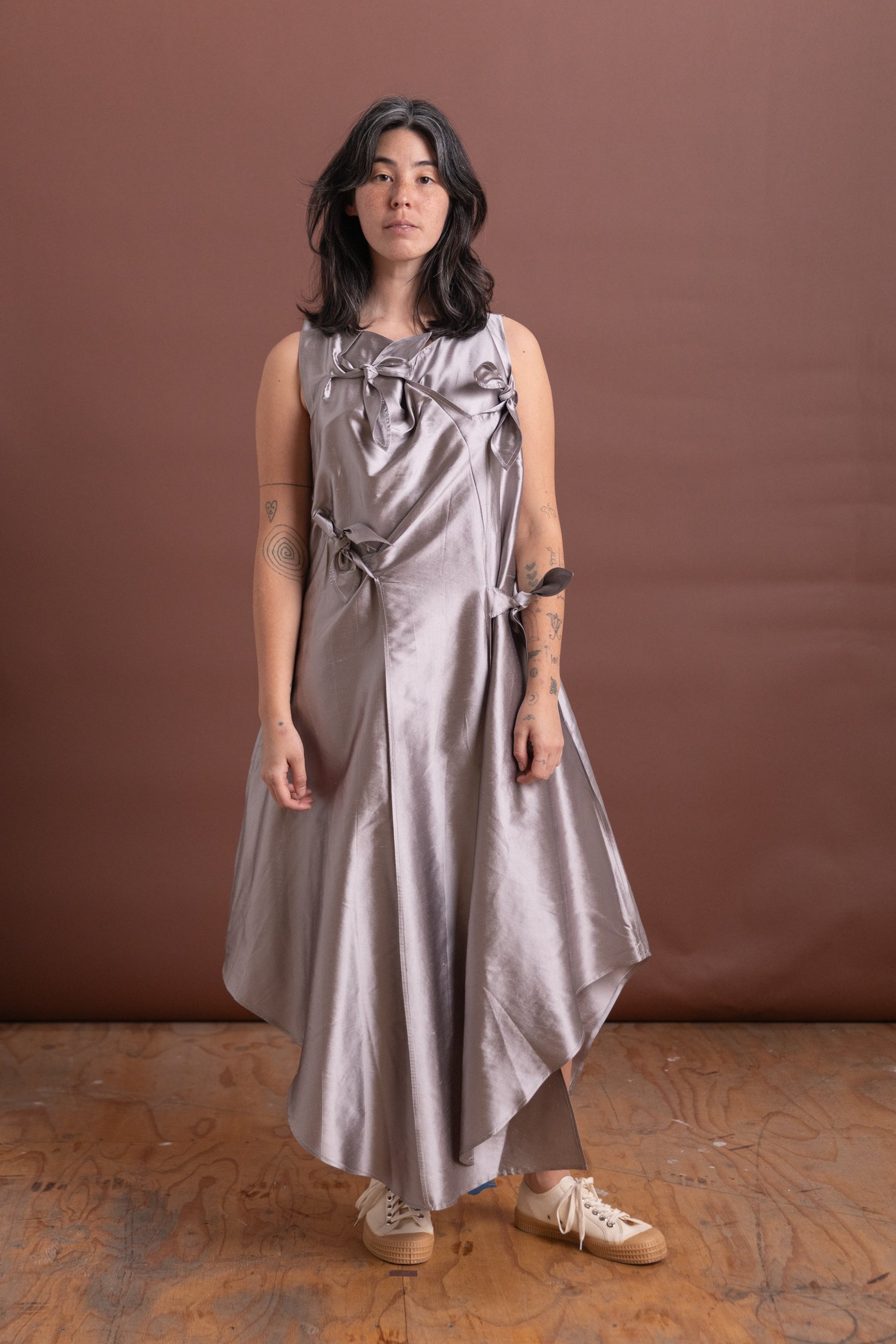 TABEA DRESS IN LAVENDER SILK TAFFETA