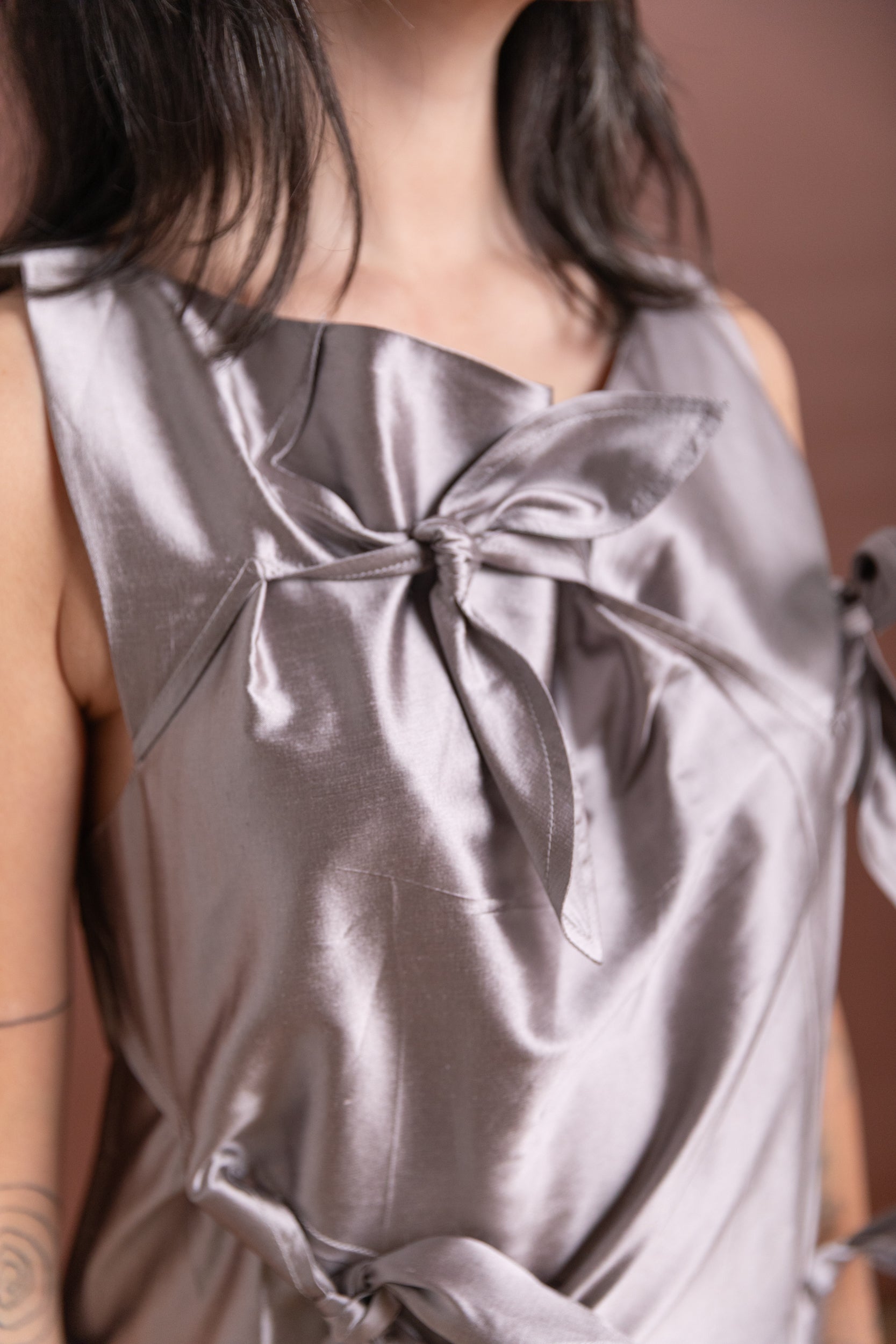 TABEA DRESS IN LAVENDER SILK TAFFETA