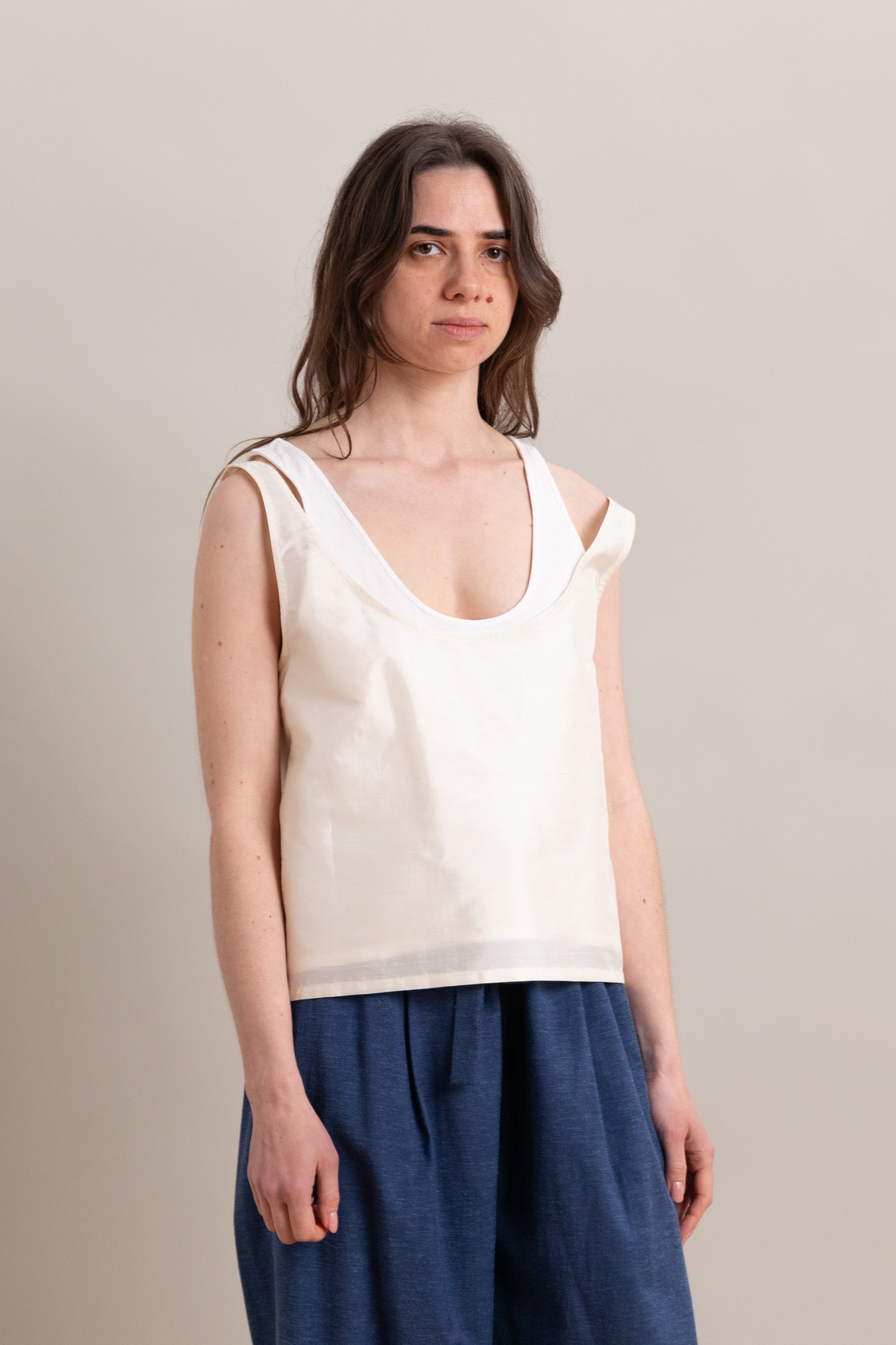 DUO TANK IN MIXED WHITE