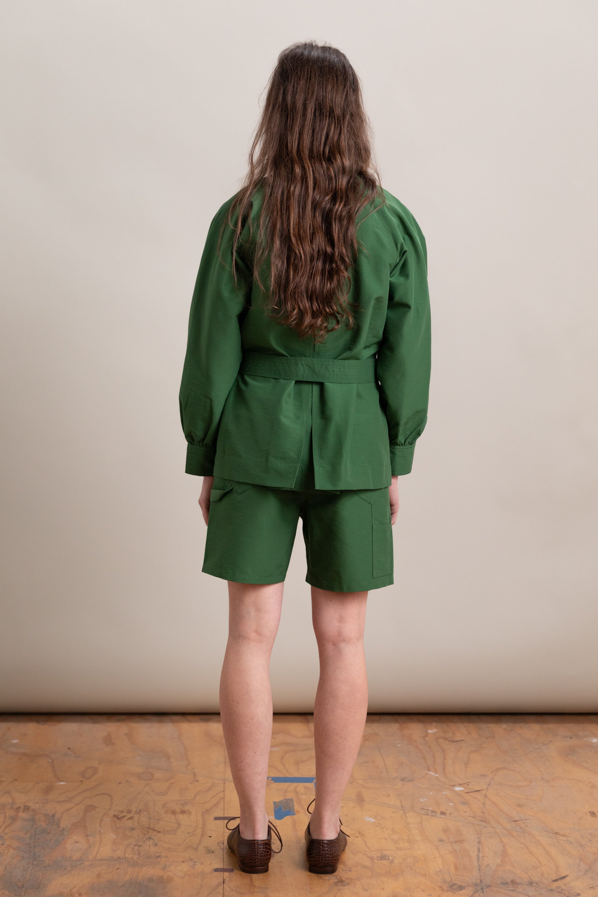 KIWA JACKET IN GREEN GROSGRAIN