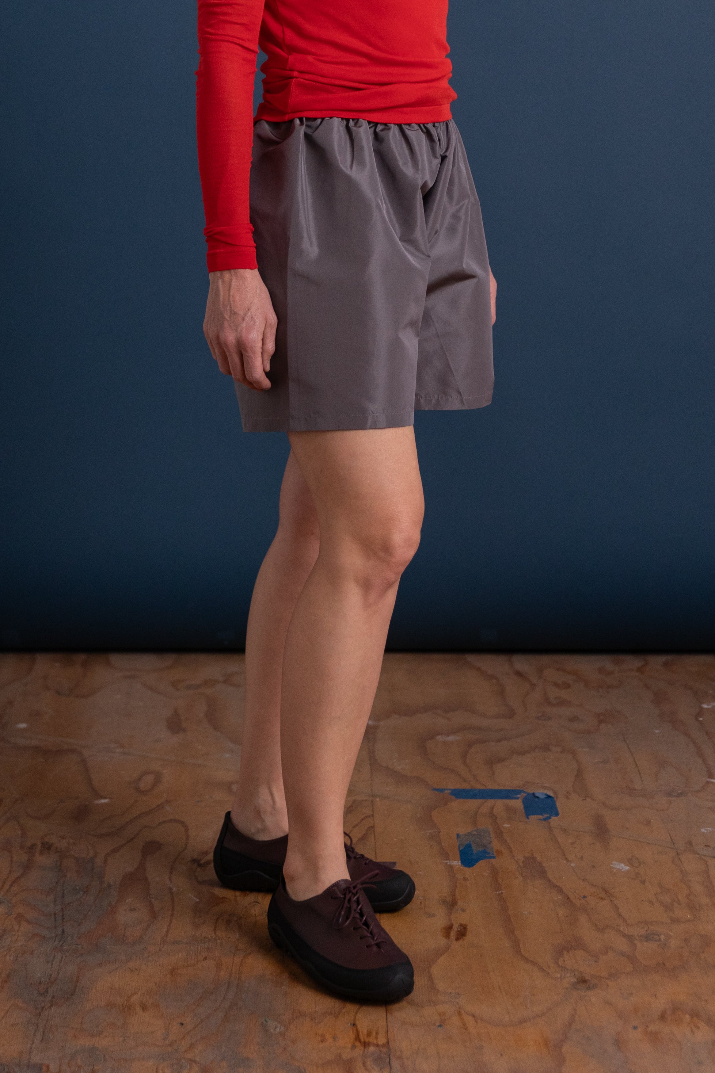 LONG ASA SHORT IN METAL SILK TAFFETA