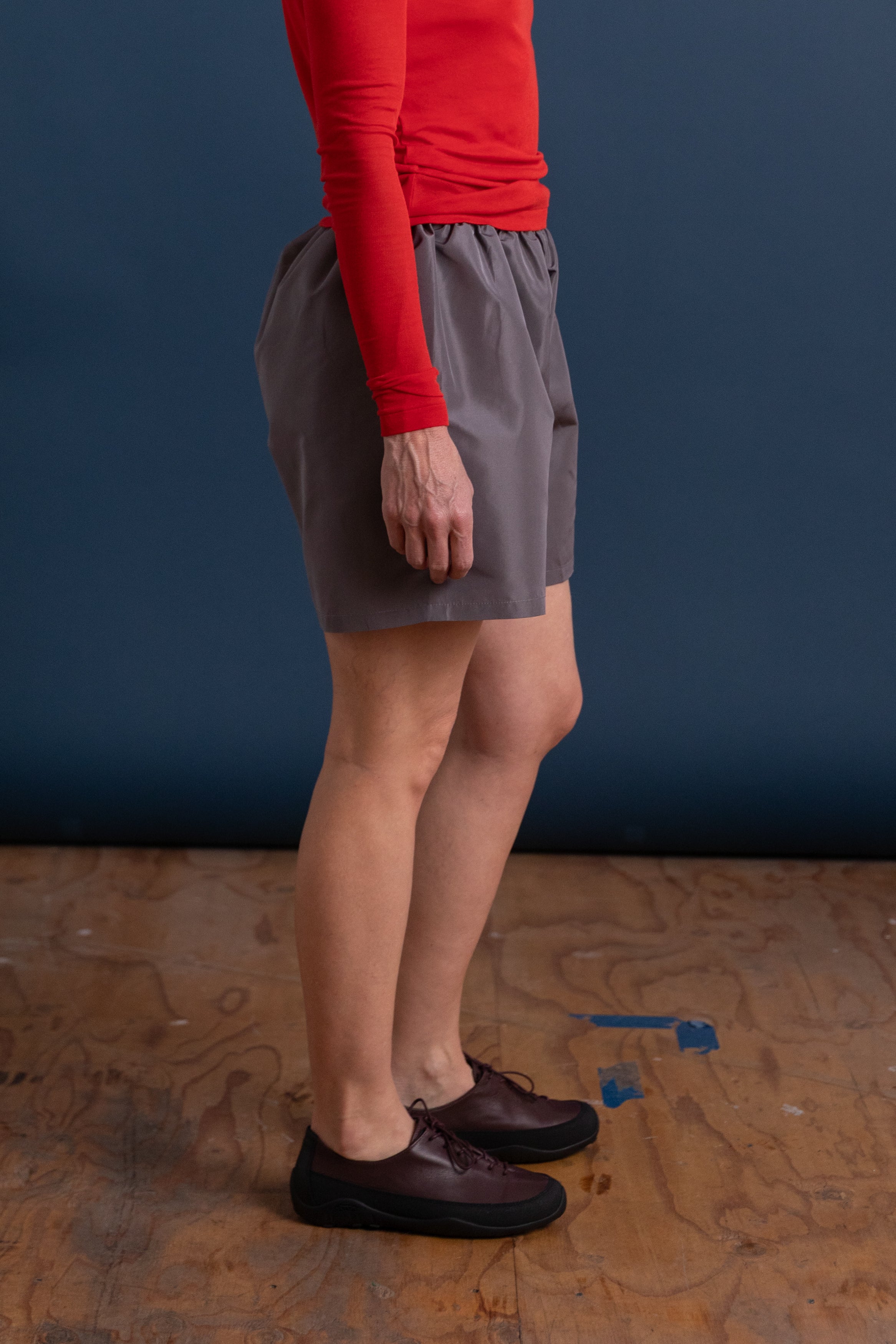 LONG ASA SHORT IN METAL SILK TAFFETA