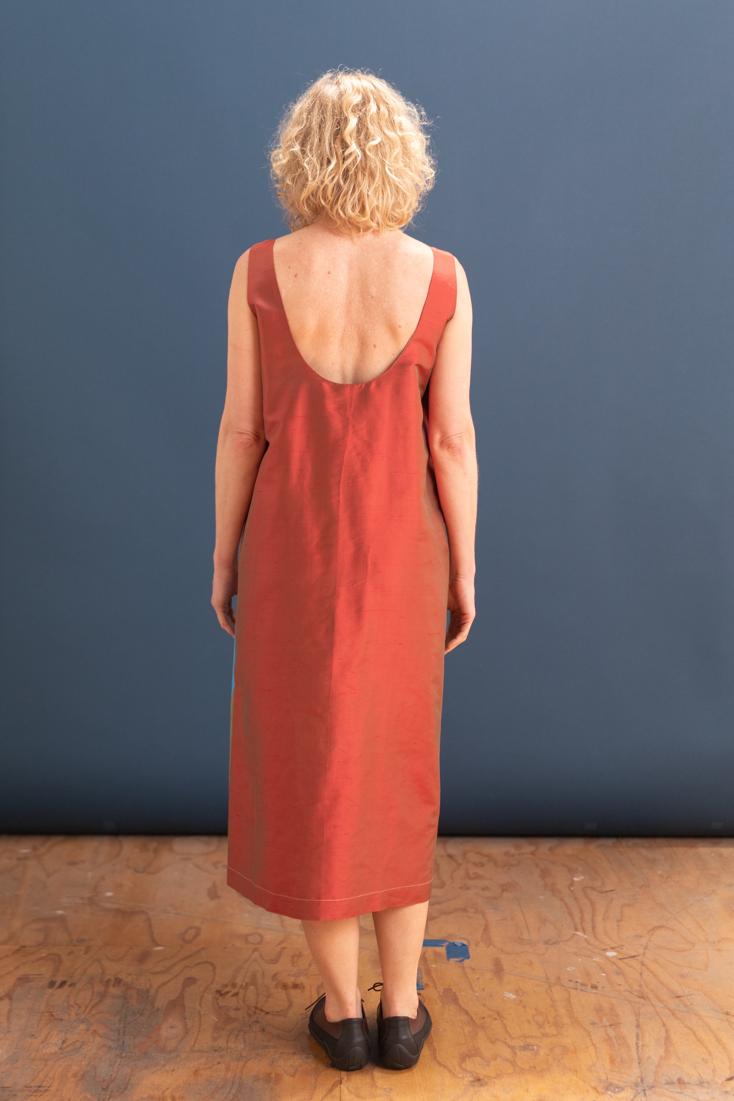 LUCILLE DRESS IN MULTI SILK TAFFETA