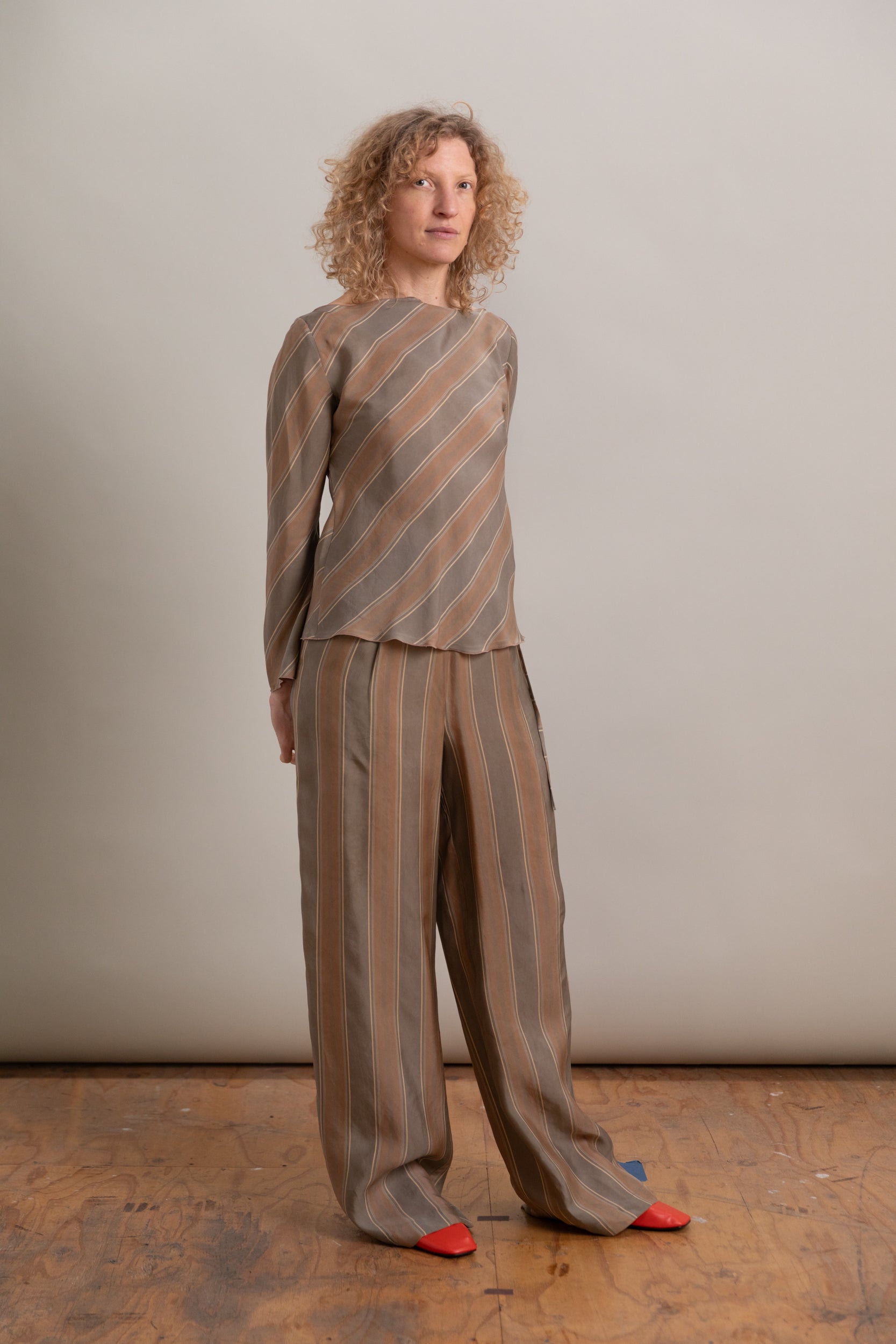 SEREN TOP IN TIE STRIPE