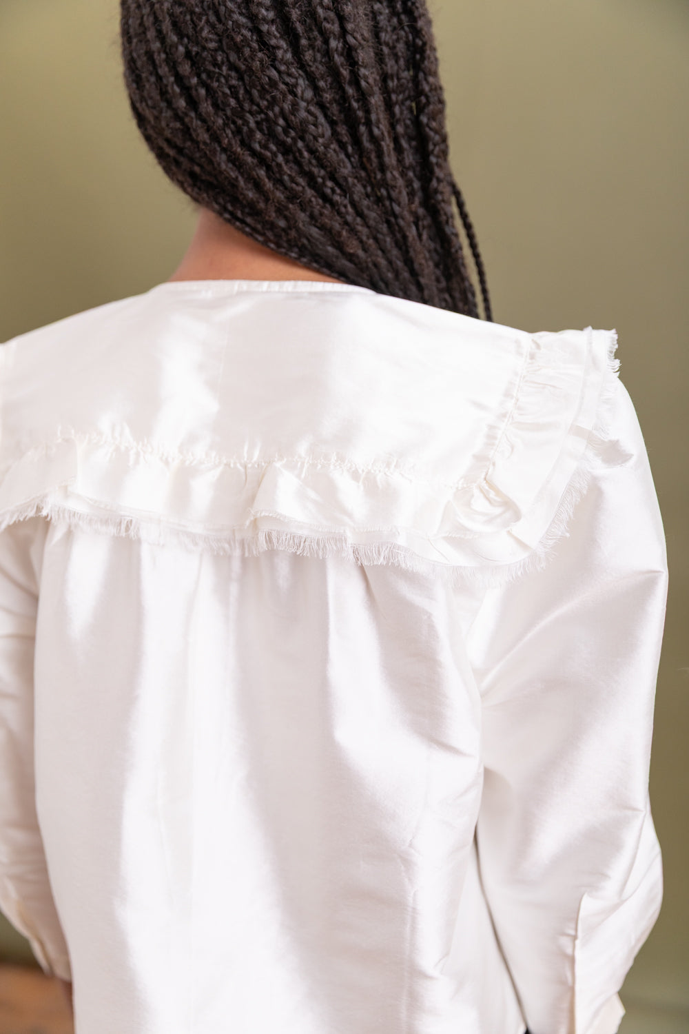 VIENNA TOP IN WHITE SILK SHANTUNG