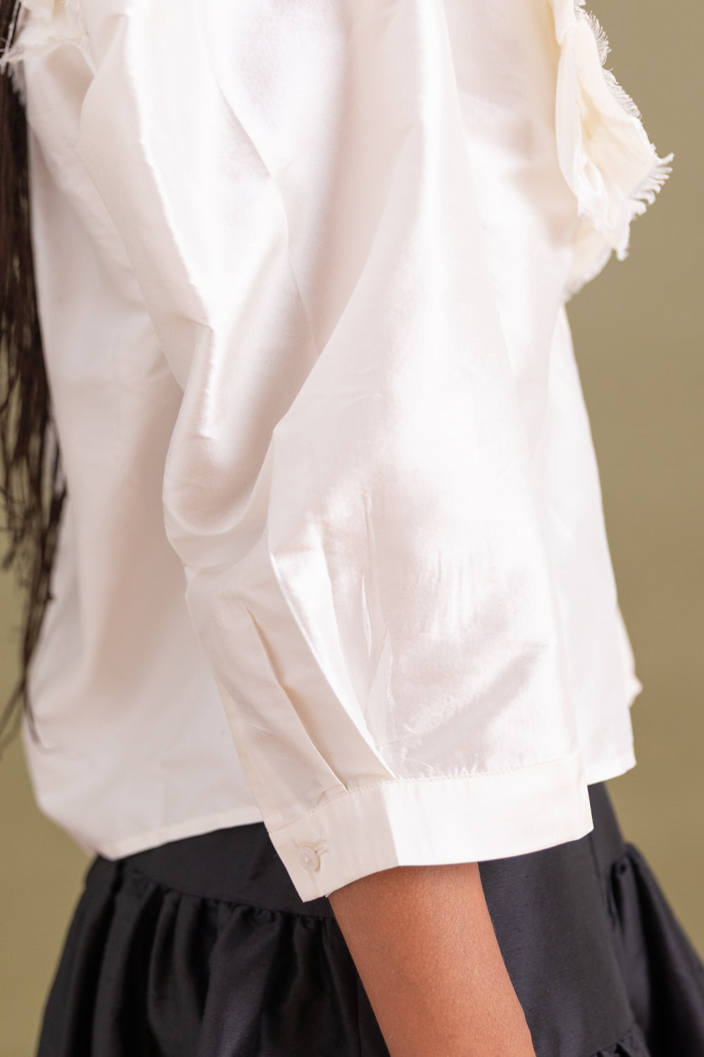 VIENNA TOP IN WHITE SILK SHANTUNG