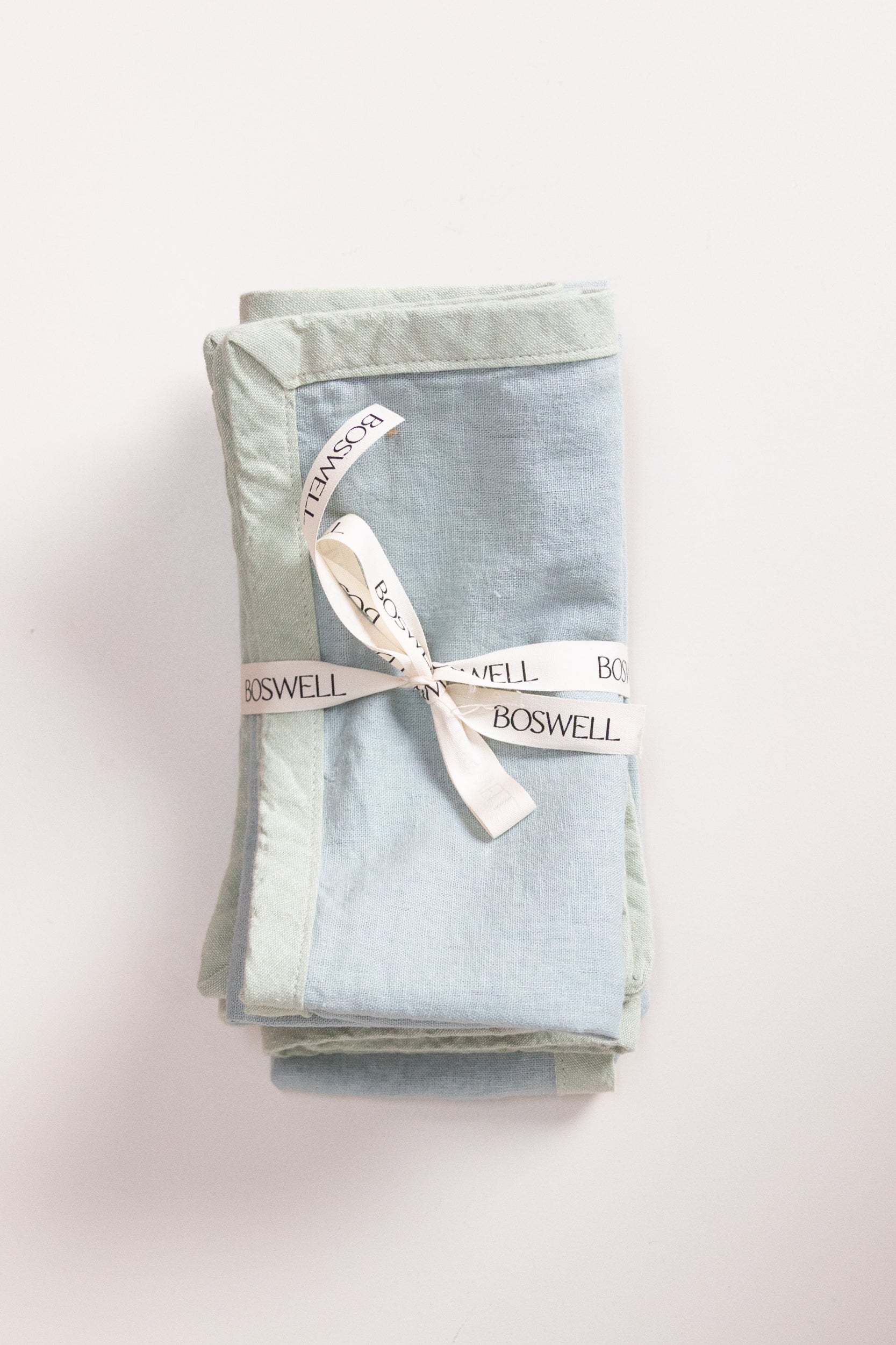 EDGED NAPKINS IN MIST LINEN - SET OF FOUR