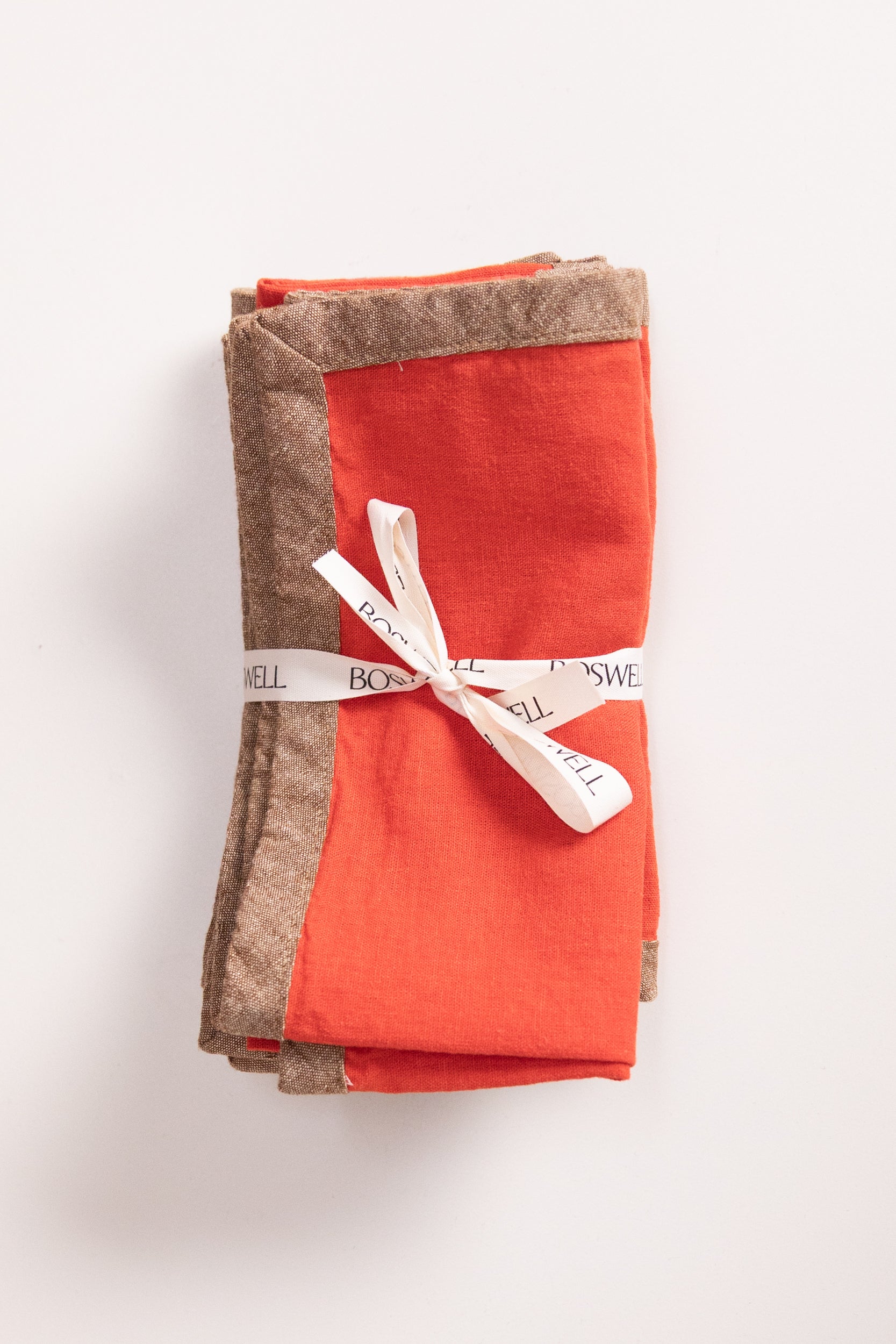 EDGED NAPKINS IN POPPY LINEN - SET OF FOUR