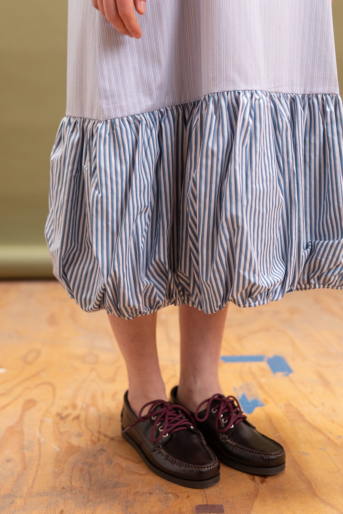 DENNIS DRESS IN BLUE MULTI STRIPE