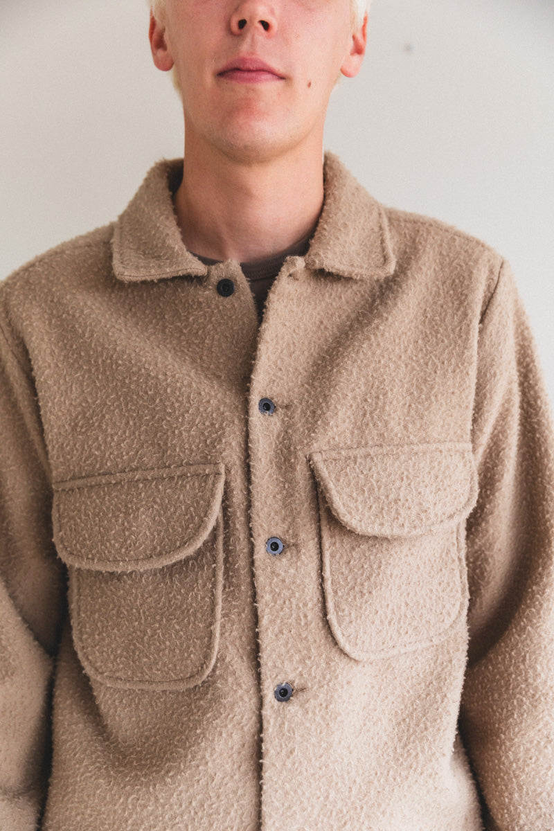 FIELD SHIRT IN SAND CASENTINO WOOL
