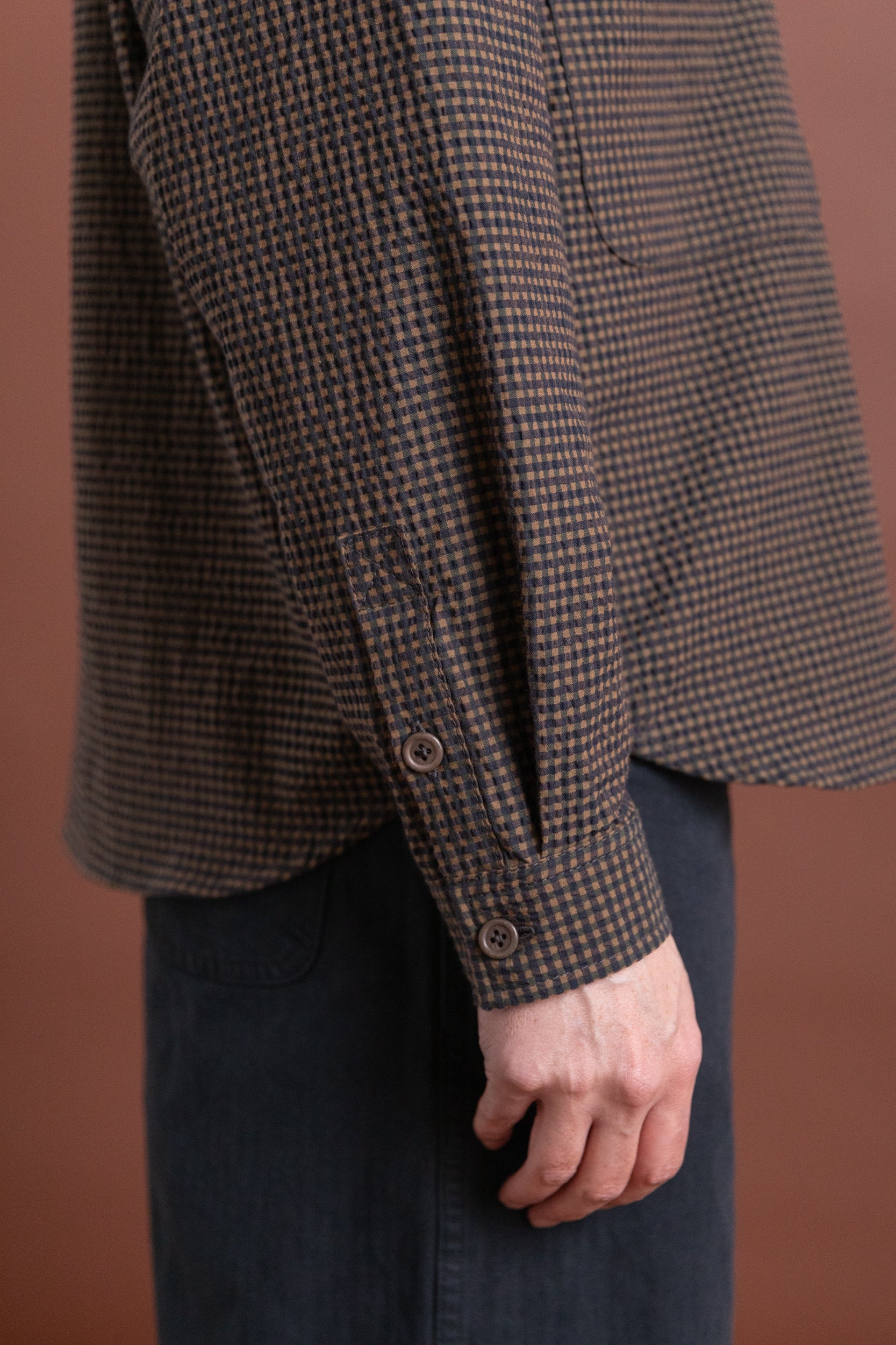 TWO POCKET SHIRT IN GINGHAM SEERSUCKER