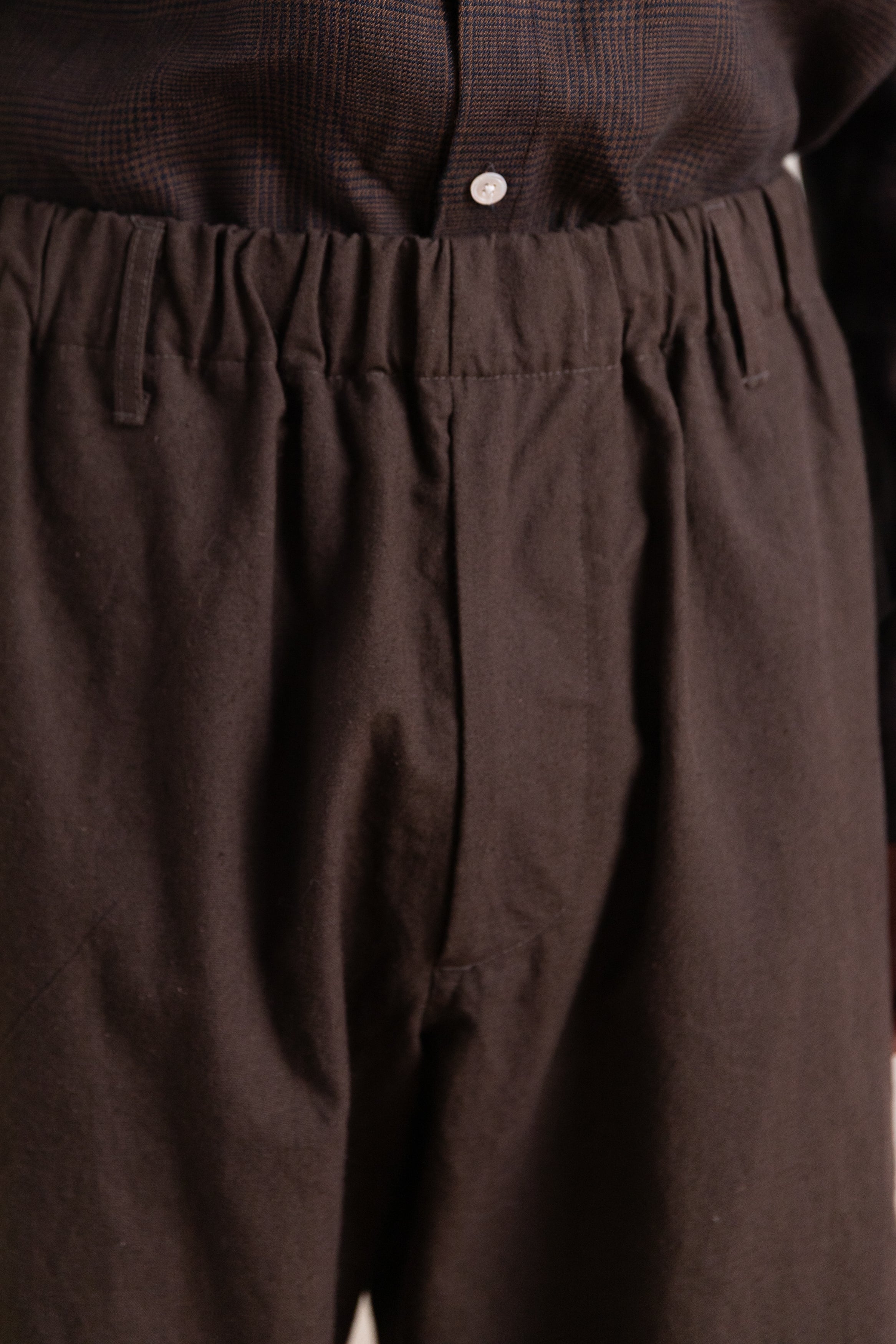 CARRY ON PANT IN DARK BROWN OVERDYE CANVAS