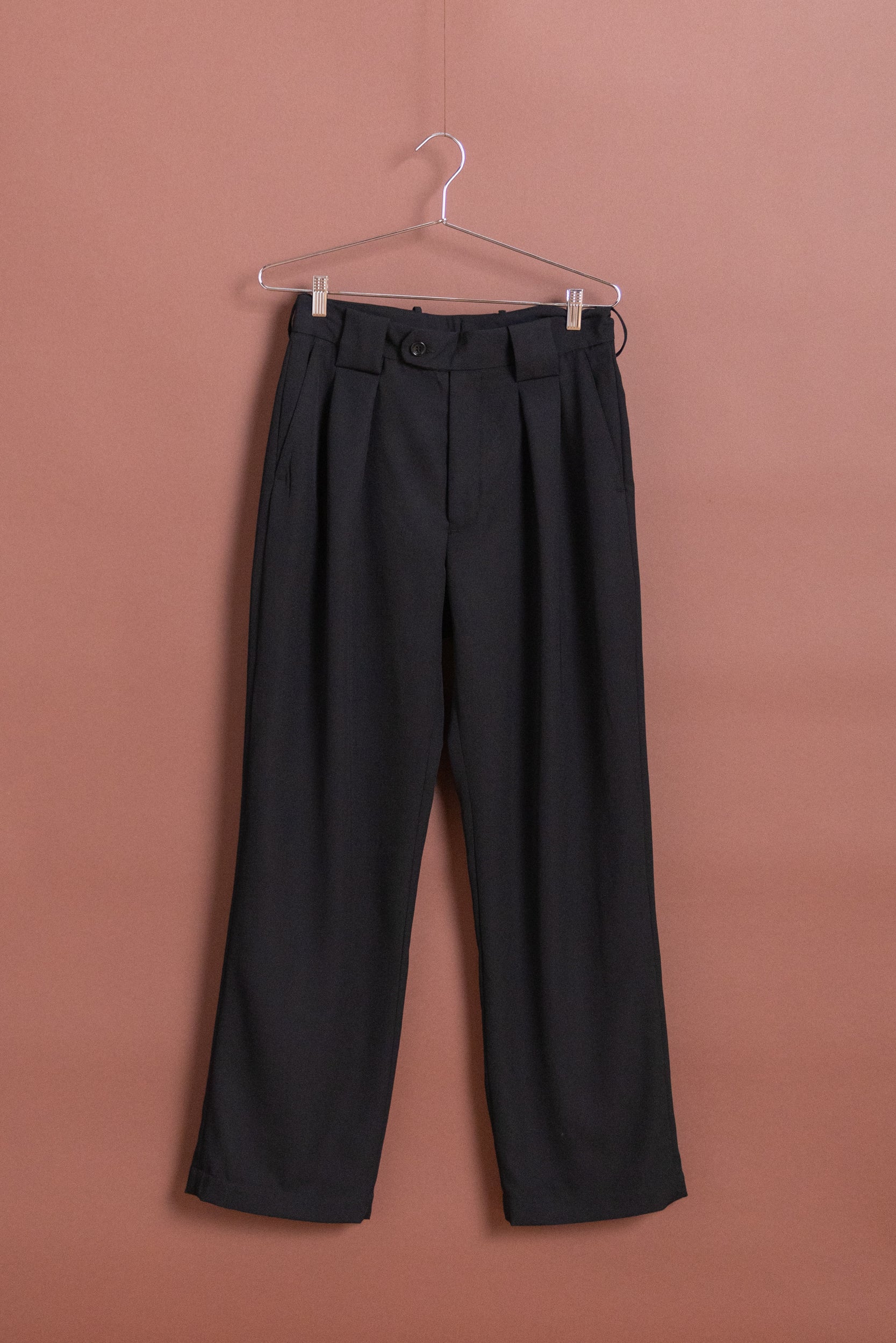 MERCADO TROUSER IN BLACK WOOL GABARDINE