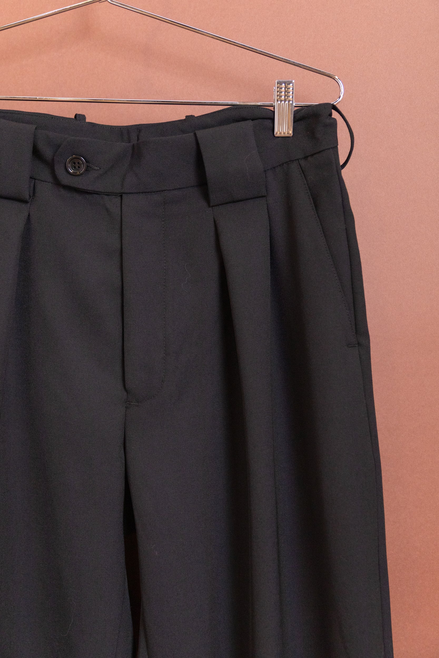 MERCADO TROUSER IN BLACK WOOL GABARDINE