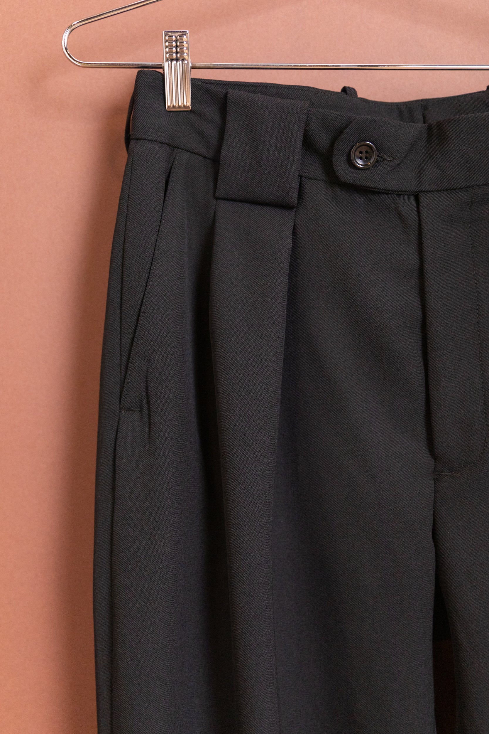 MERCADO TROUSER IN BLACK WOOL GABARDINE