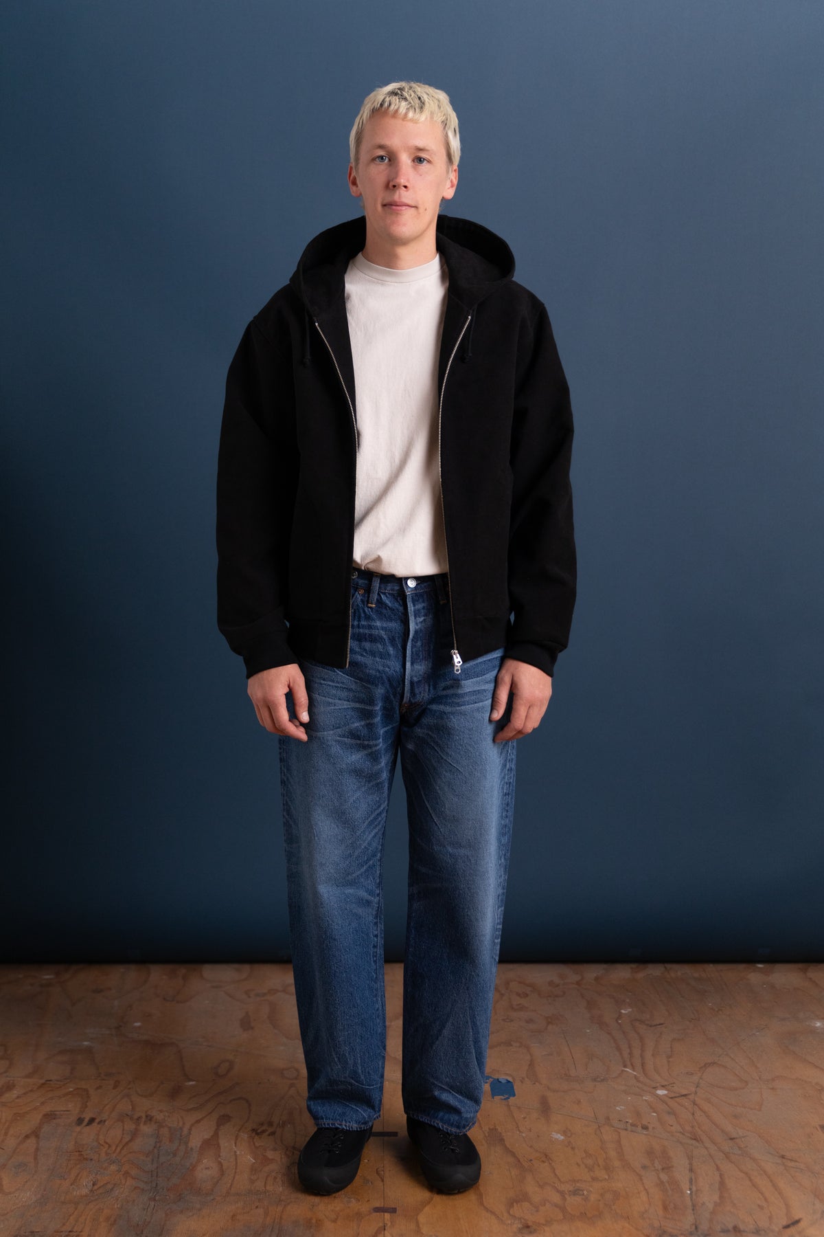PARKA IN HEAVY BLACK COTTON MOLESKIN