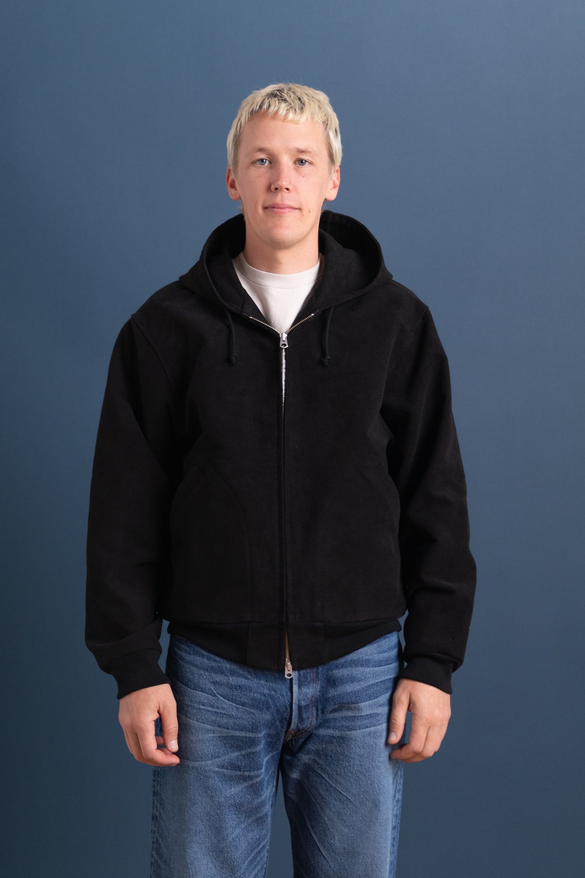 PARKA IN HEAVY BLACK COTTON MOLESKIN