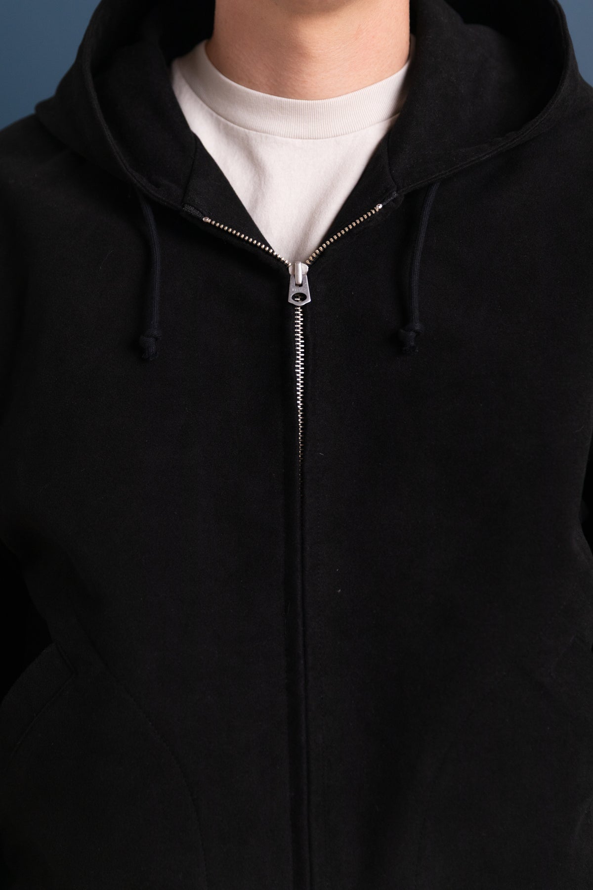 PARKA IN HEAVY BLACK COTTON MOLESKIN