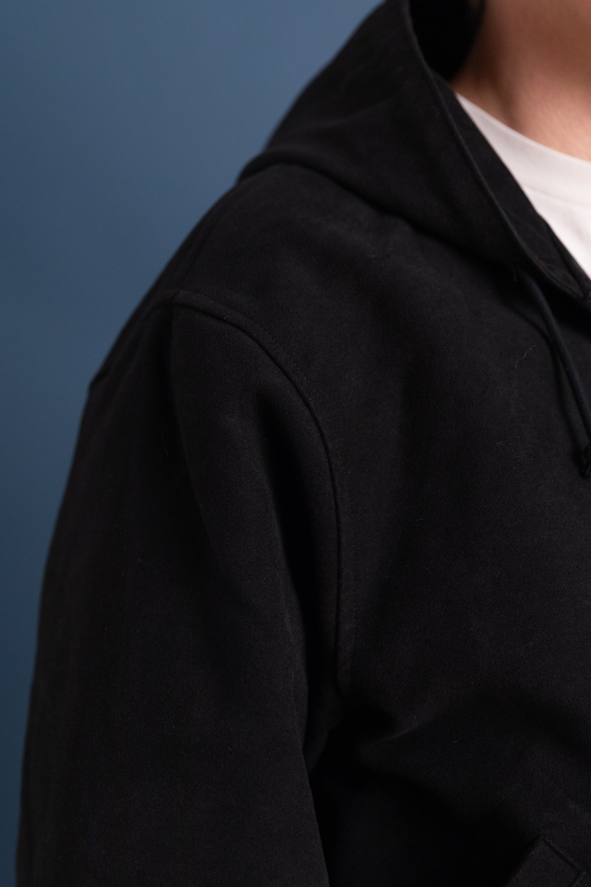 PARKA IN HEAVY BLACK COTTON MOLESKIN