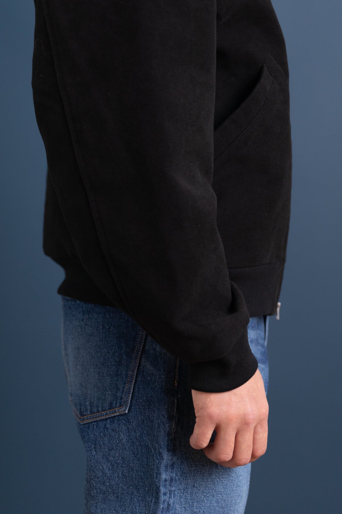 PARKA IN HEAVY BLACK COTTON MOLESKIN