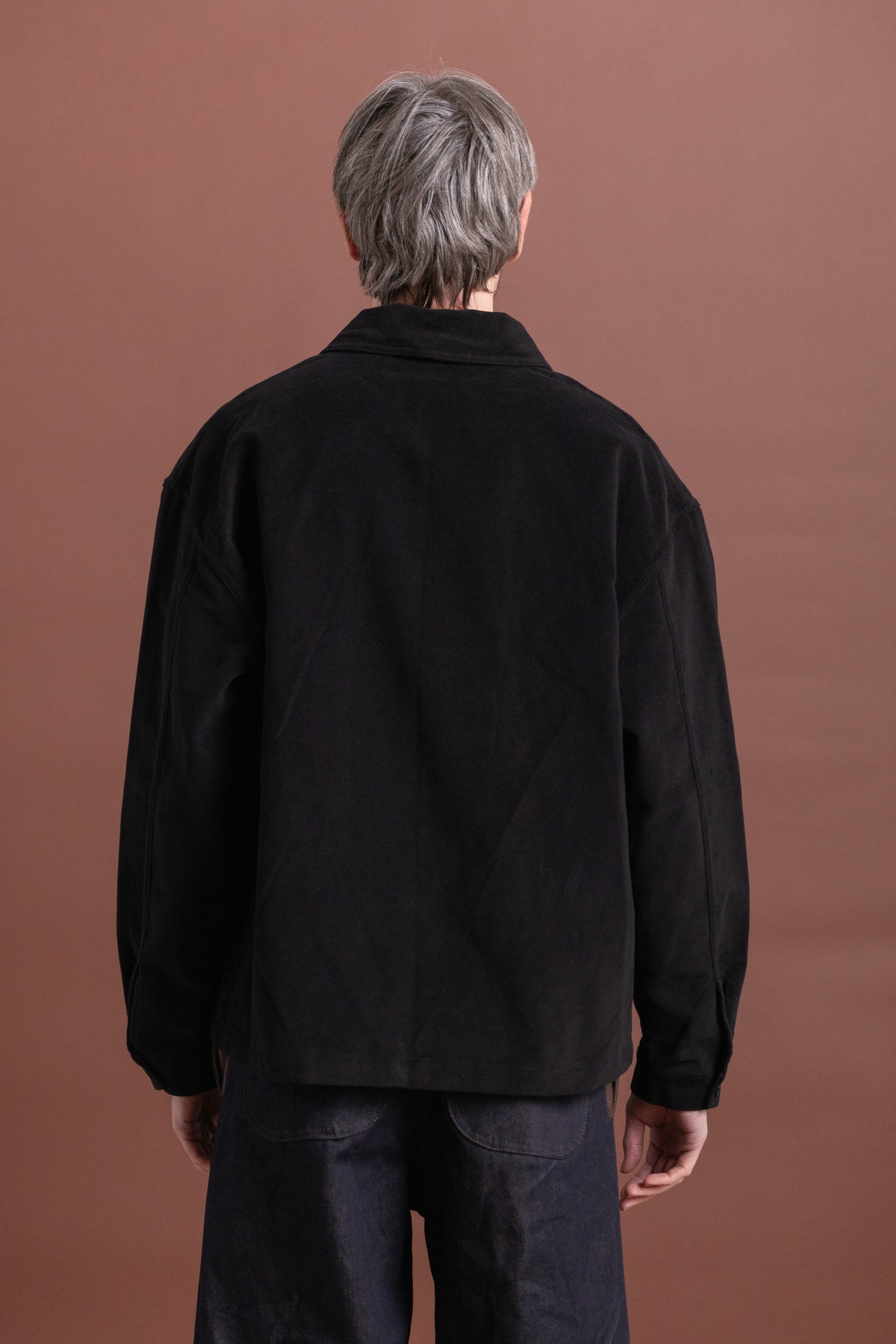 SIGNAL SHIRT IN BLACK COTTON MOLESKIN
