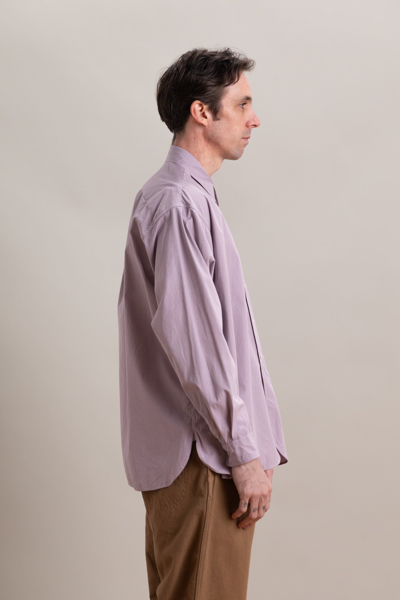 CLASSIC DRESS SHIRT IN LILAC COTTON HAKEME CHAMBRAY