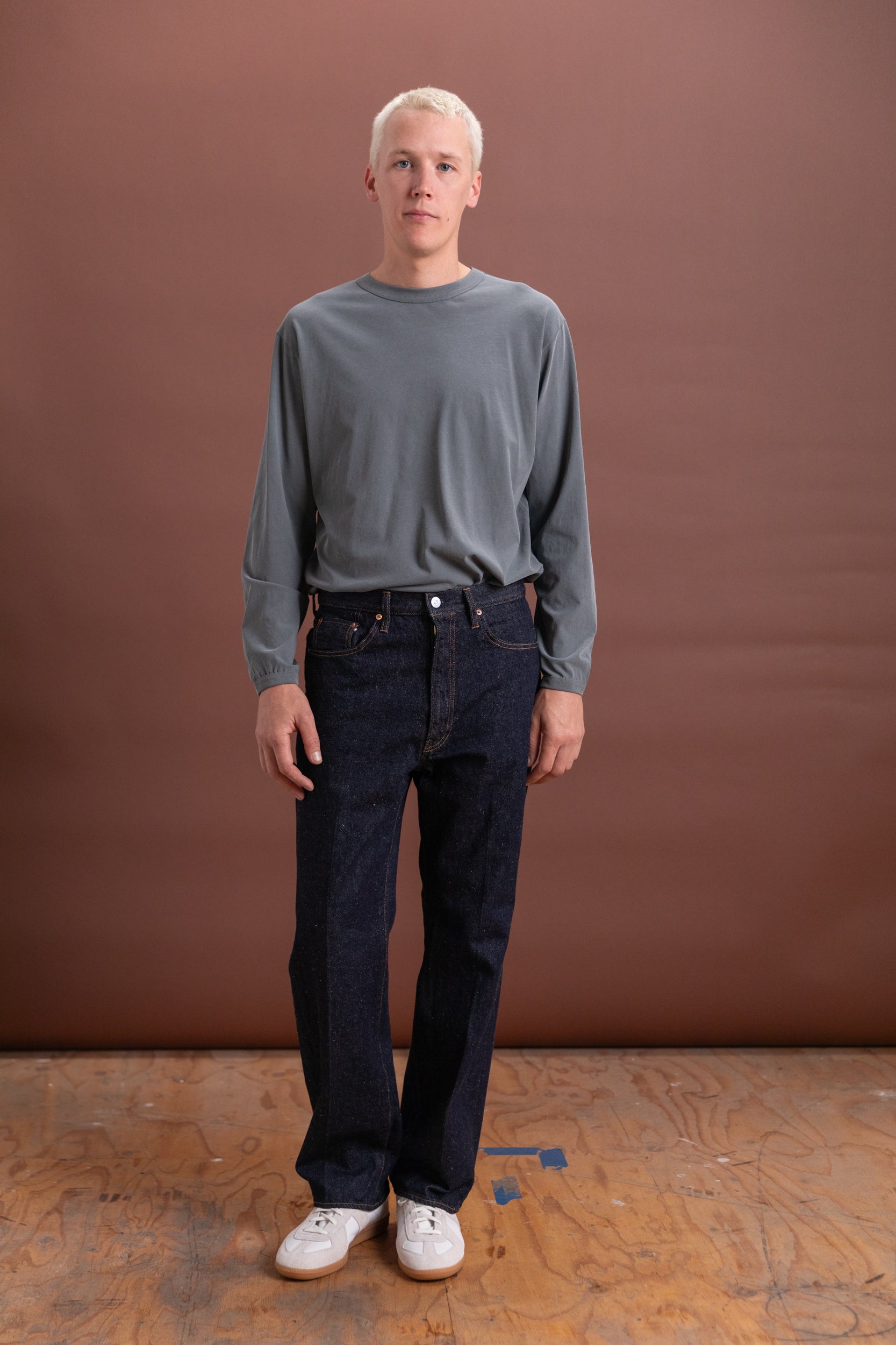 SKATE SHOECUT DENIM SLACKS IN INDIGO ONE WASH