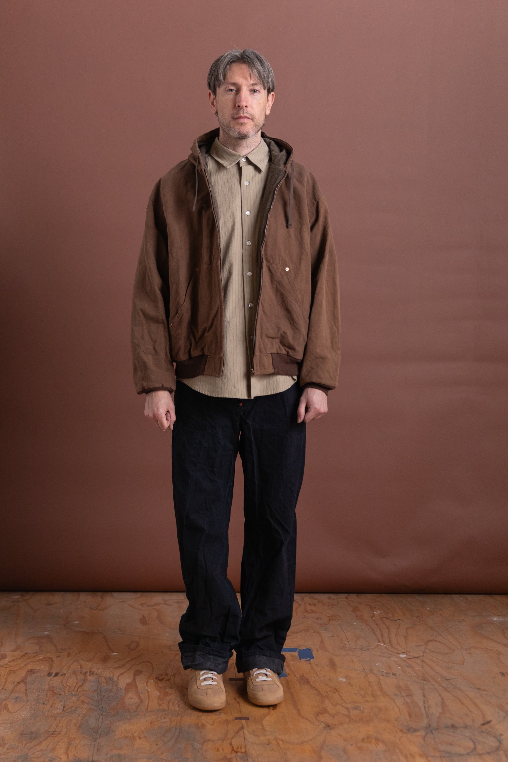 【最終価格】Cotton Hemp Hoody Jacket Cotton Hemp Hoody Jacket in Kakishibu – Blue Owl Workshop