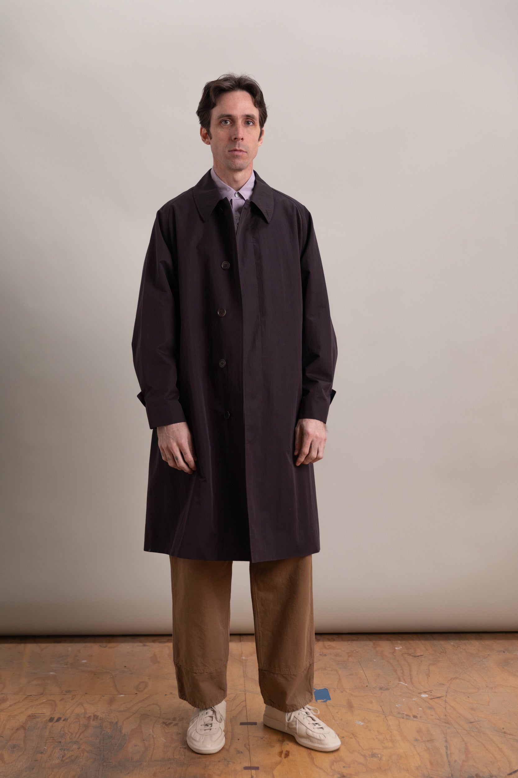 WALKER COAT IN ESPRESSO COTTON NYLON WATER REPELLENT TWILL