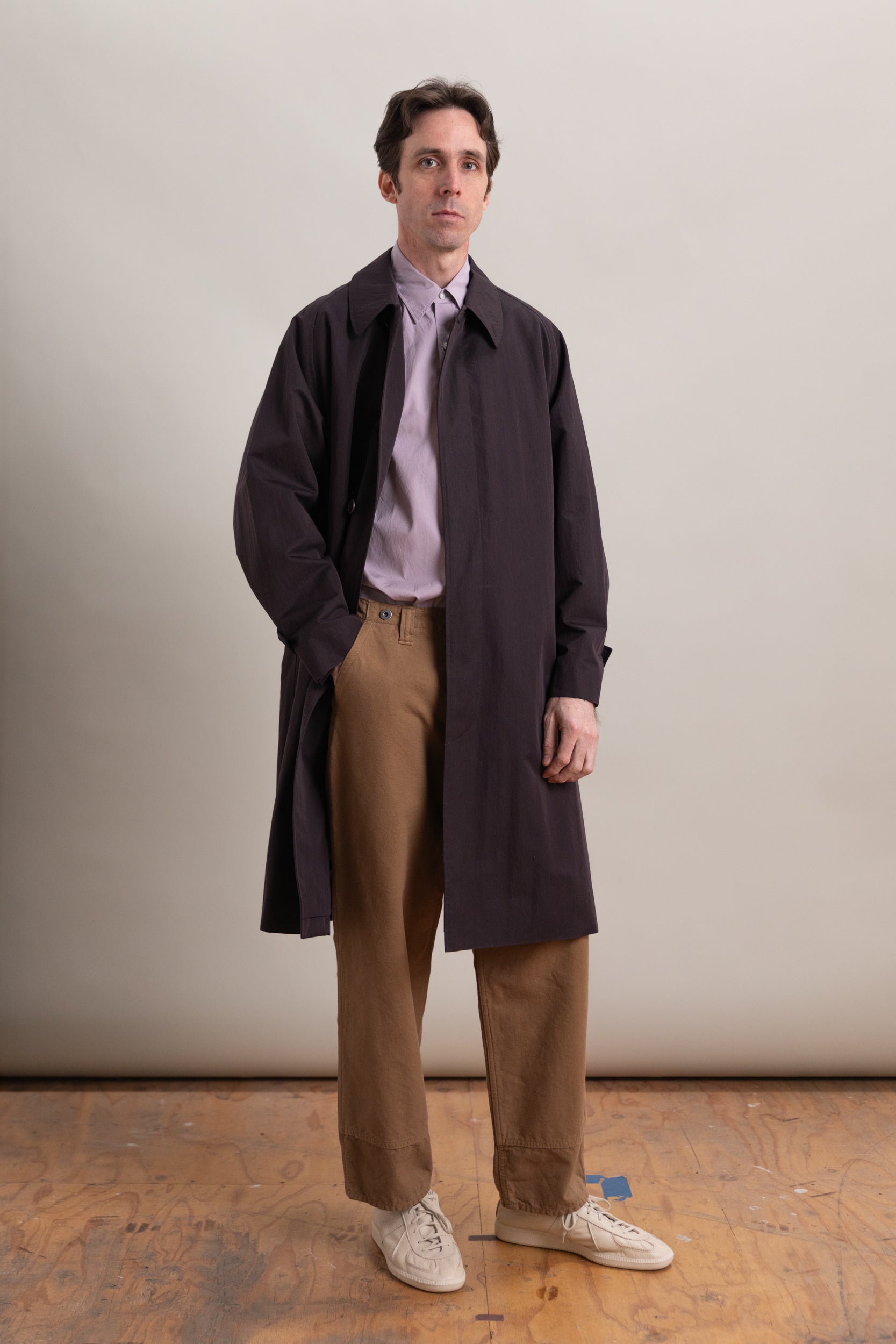 WALKER COAT IN ESPRESSO COTTON NYLON WATER REPELLENT TWILL