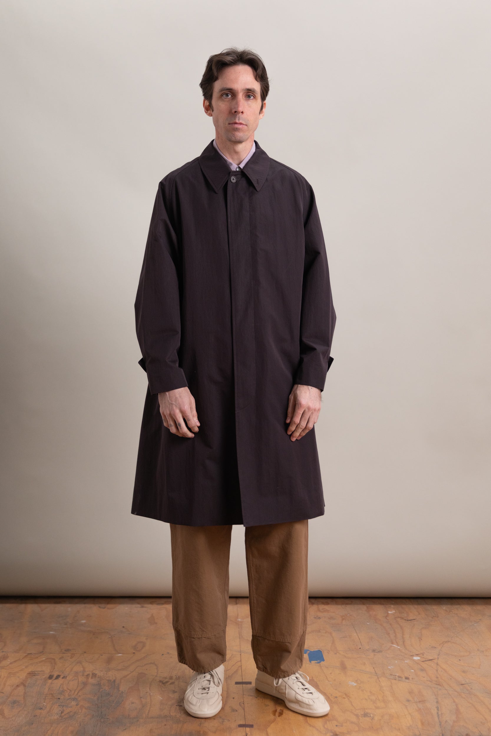 WALKER COAT IN ESPRESSO COTTON NYLON WATER REPELLENT TWILL