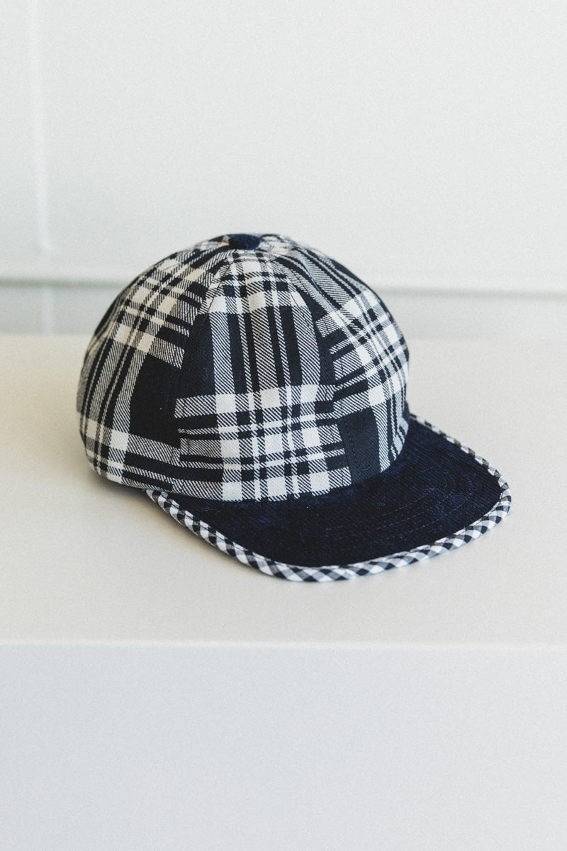 BASEBALL CAP IN PLAID AND CORDUROY COTTON