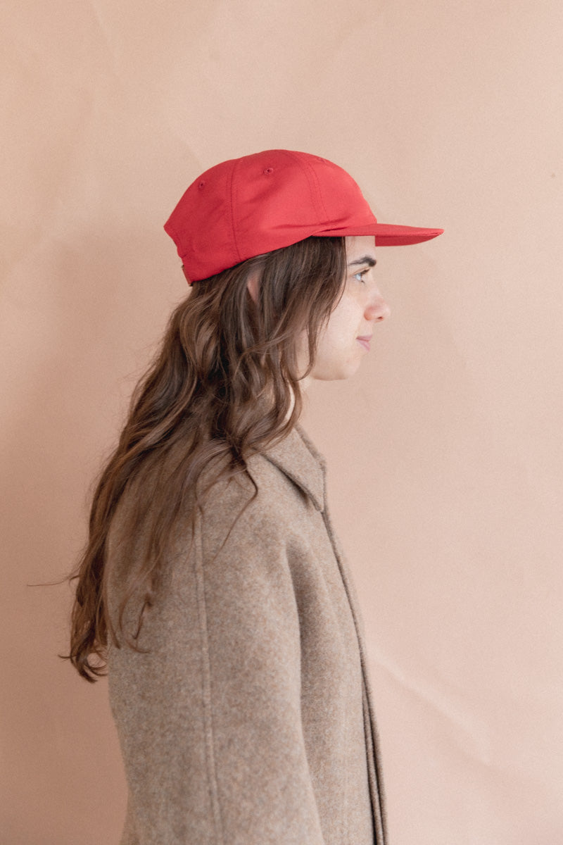 BASEBALL CAP IN RED SILK — Shop Boswell - Main Image