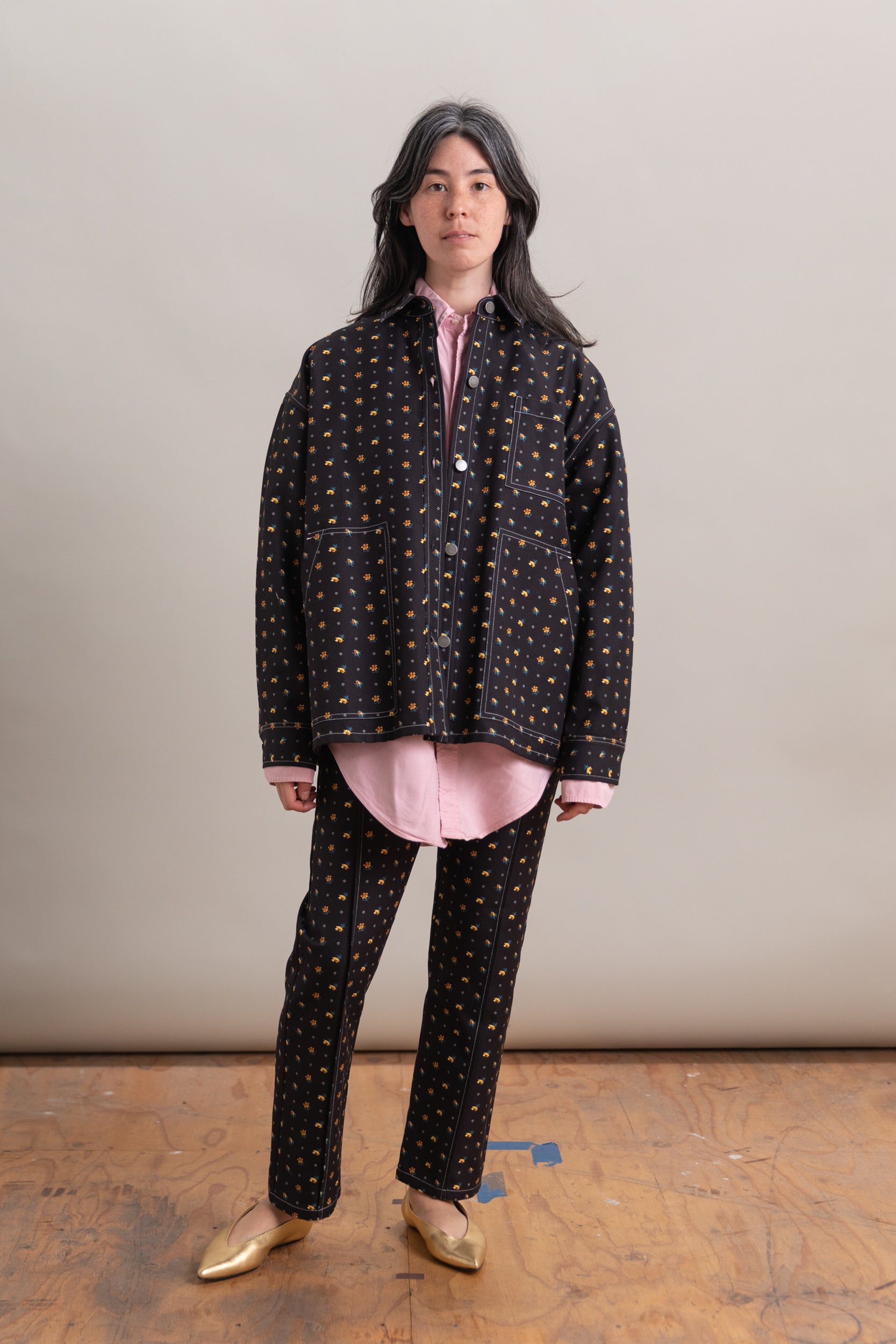 OVERSIZED SHIRT JACKET IN FLORAL CANVAS