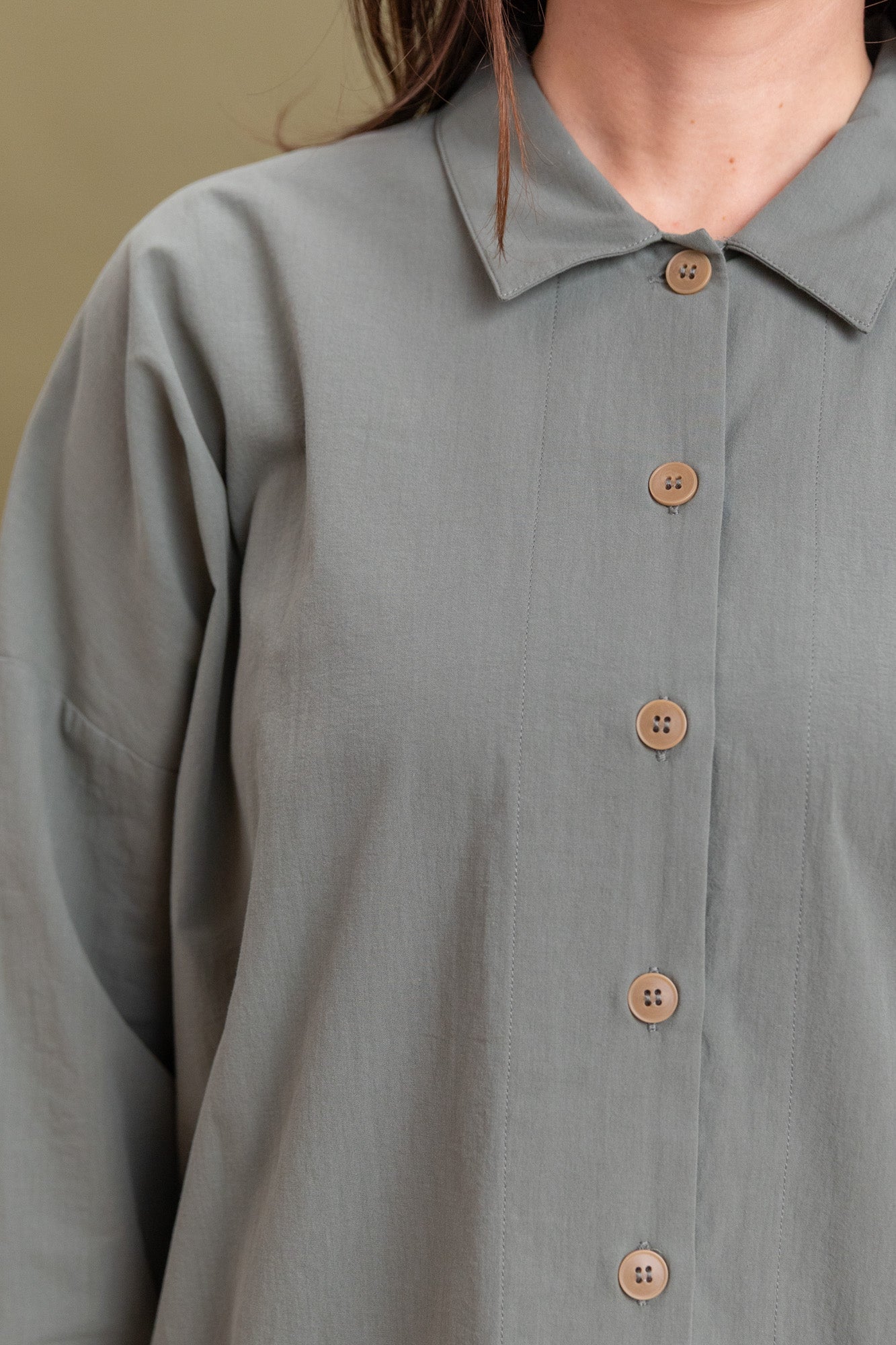 PLEIN LONG SLEEVE SHIRT IN OLIVE